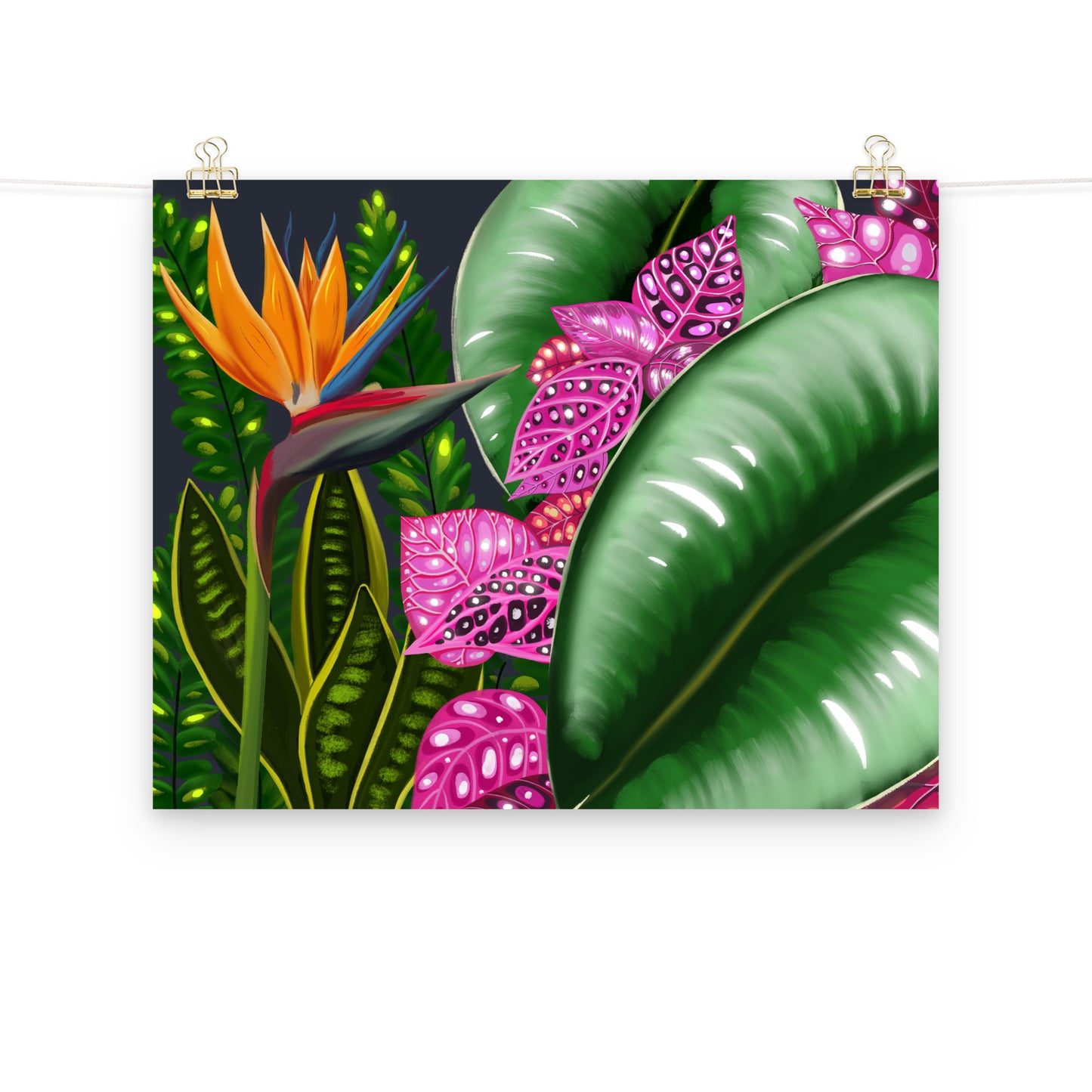 Tropical Garden Wall Art | Hand-Painted Botanical Print