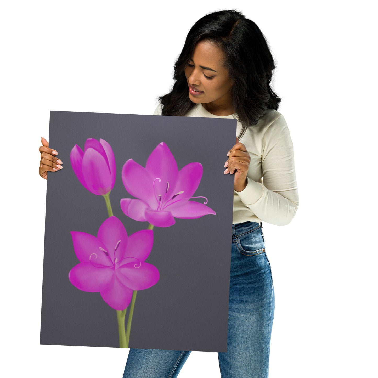 Pink Lily Art Print – Hand-Painted Botanical Illustration | Floral Wall Decor