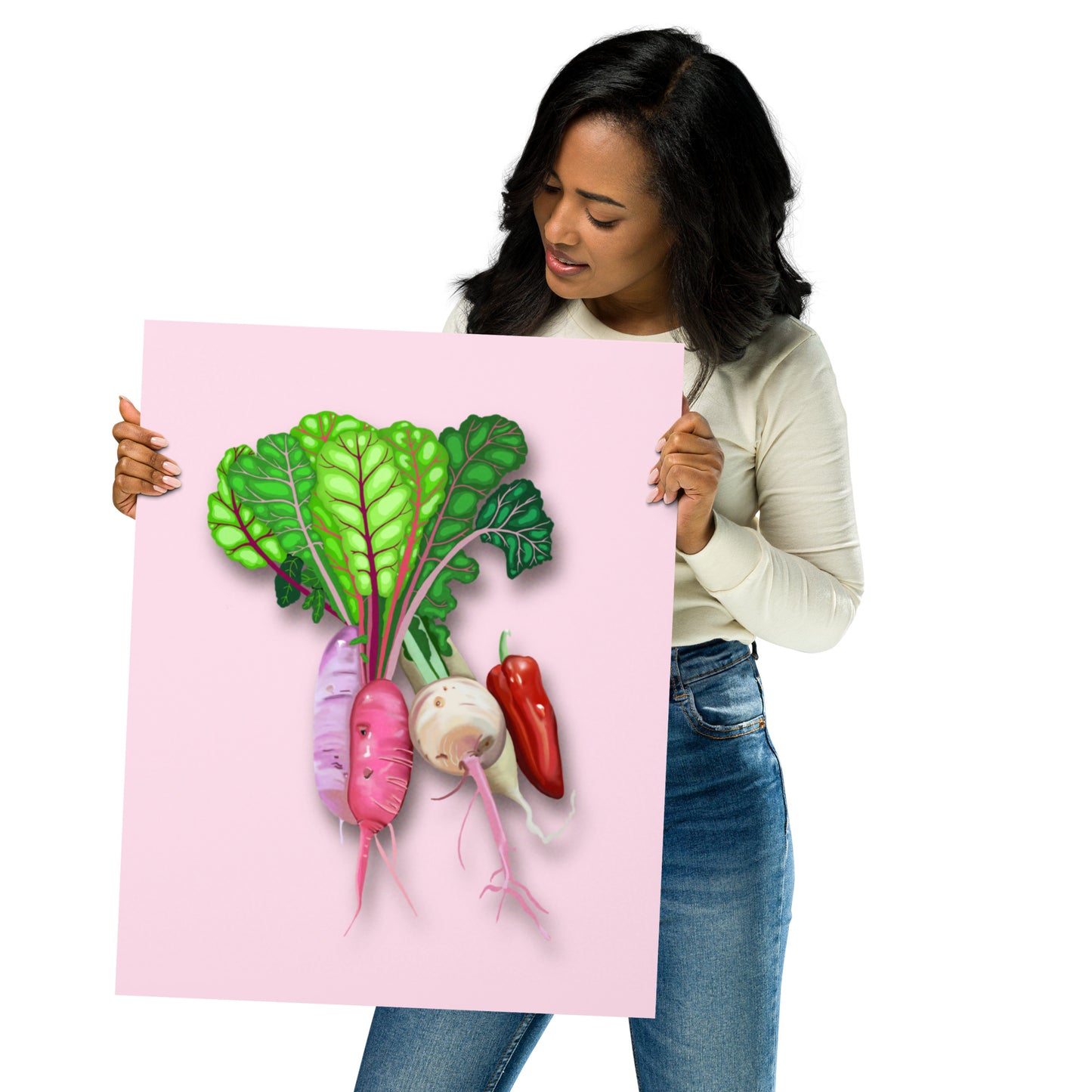 Vegetable Harvest Wall Art | Hand-Painted Botanical Print | Kitchen & Dining Décor