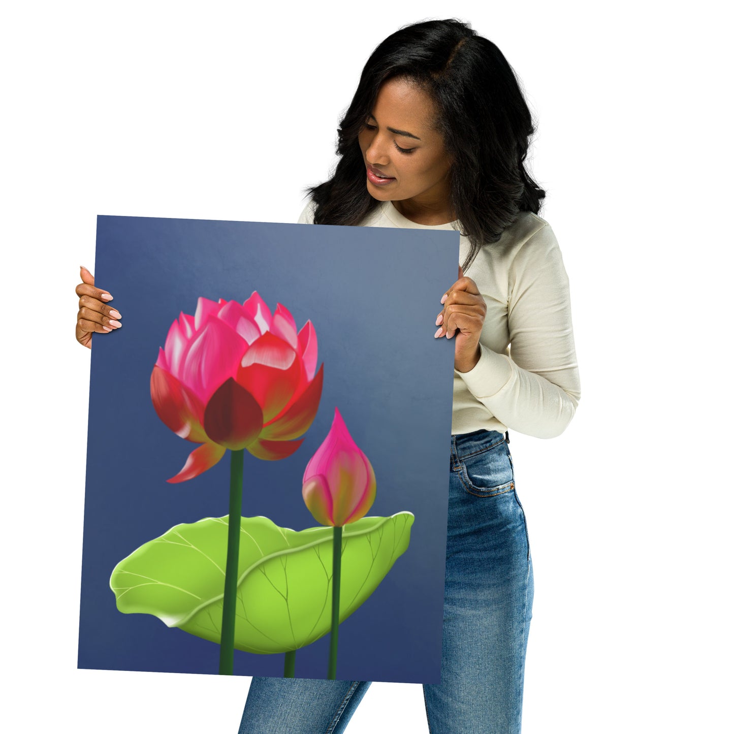 Pink Water Lily Wall Art | Botanical Lake Print & Framed Poster