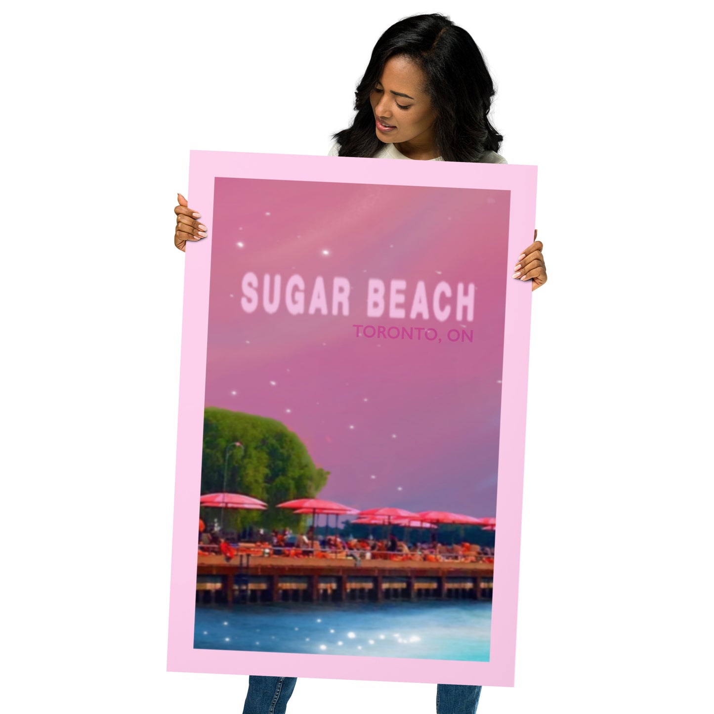 Sugar Beach Toronto Wall Art | Dreamy Pink Lakeside Print