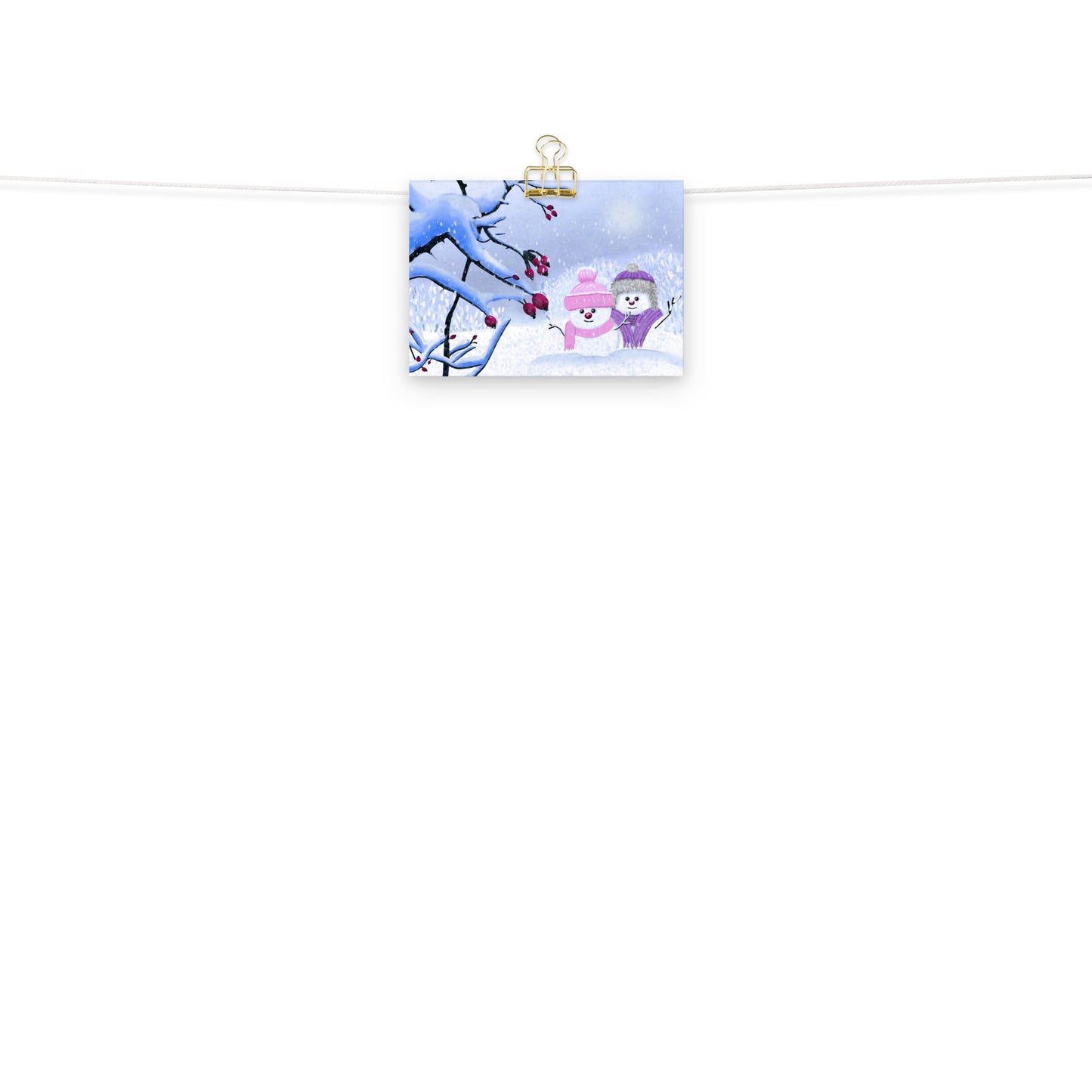 Snowman Winter Day Art Print: Whimsical Holiday Decor