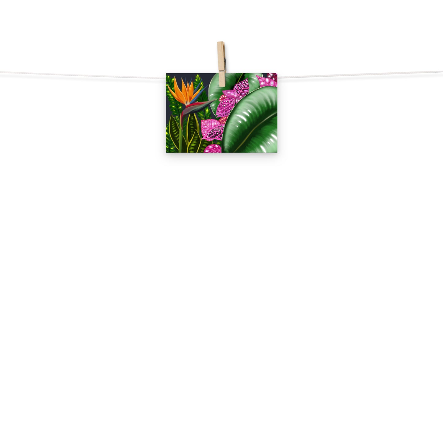 Tropical Garden Wall Art | Hand-Painted Botanical Print