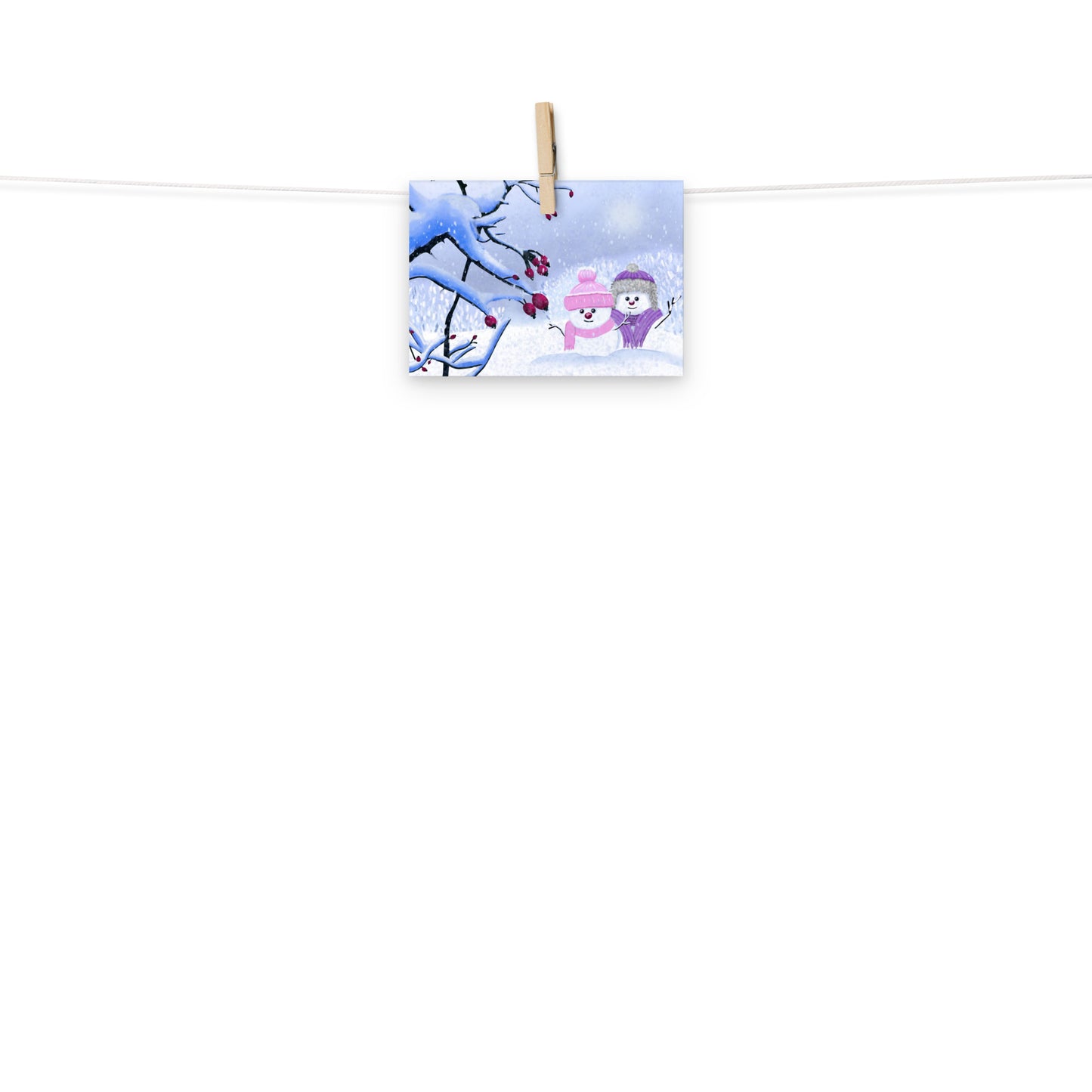 Snowman Winter Day Art Print: Whimsical Holiday Decor