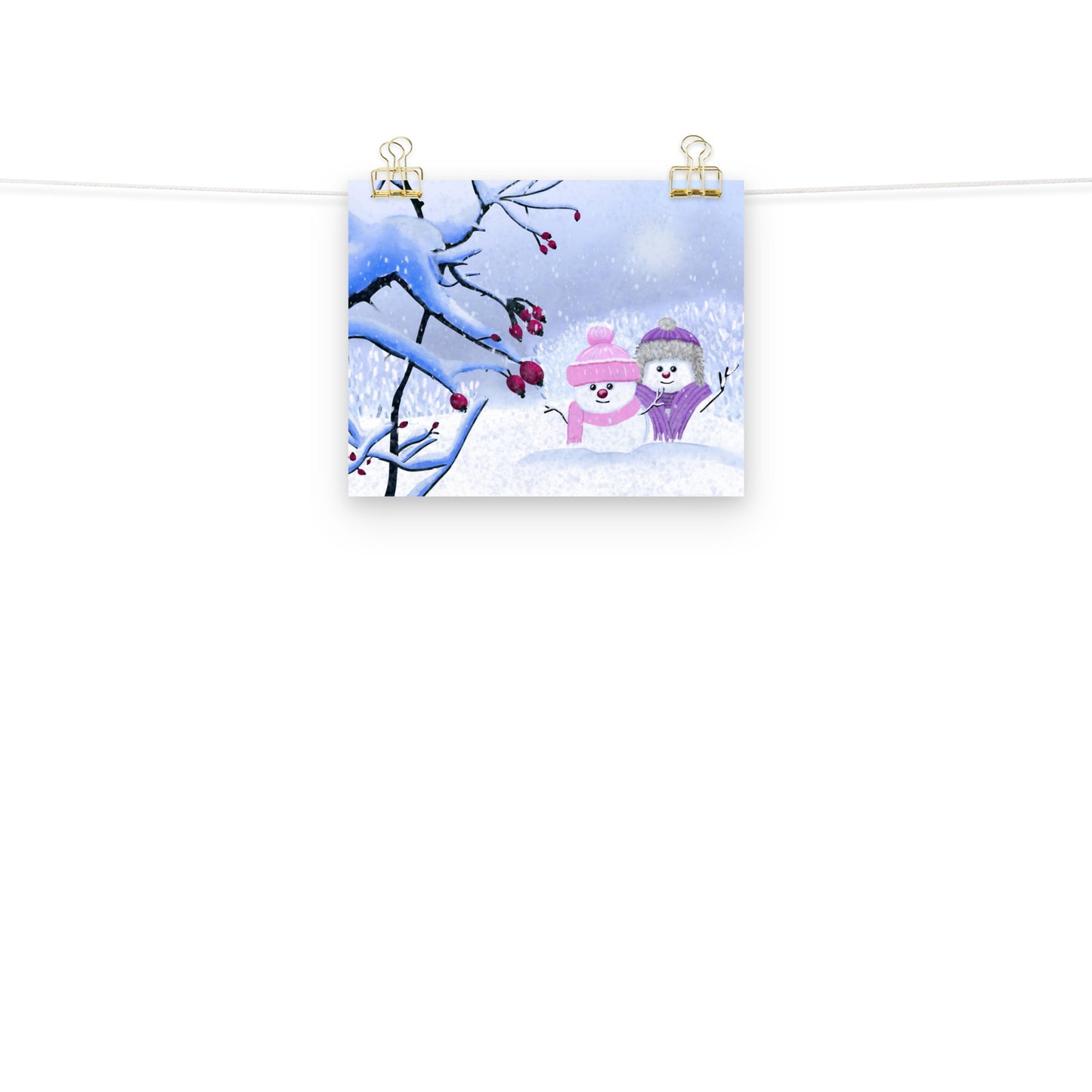 Snowman Winter Day Art Print: Whimsical Holiday Decor