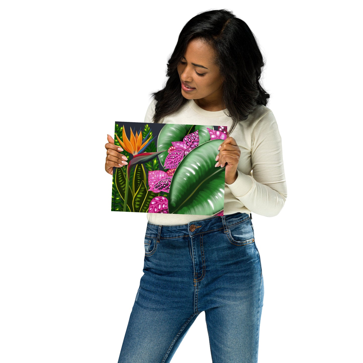 Tropical Garden Wall Art | Hand-Painted Botanical Print