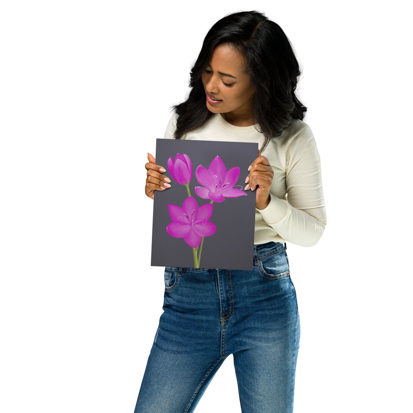 Pink Lily Art Print – Hand-Painted Botanical Illustration | Floral Wall Decor