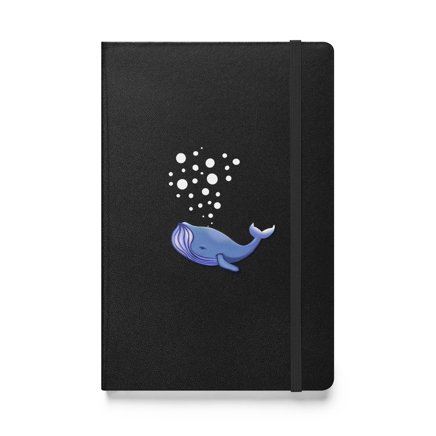 Blue Whale Hardcover Notebook - Hand-Painted Bubble Art for Journaling