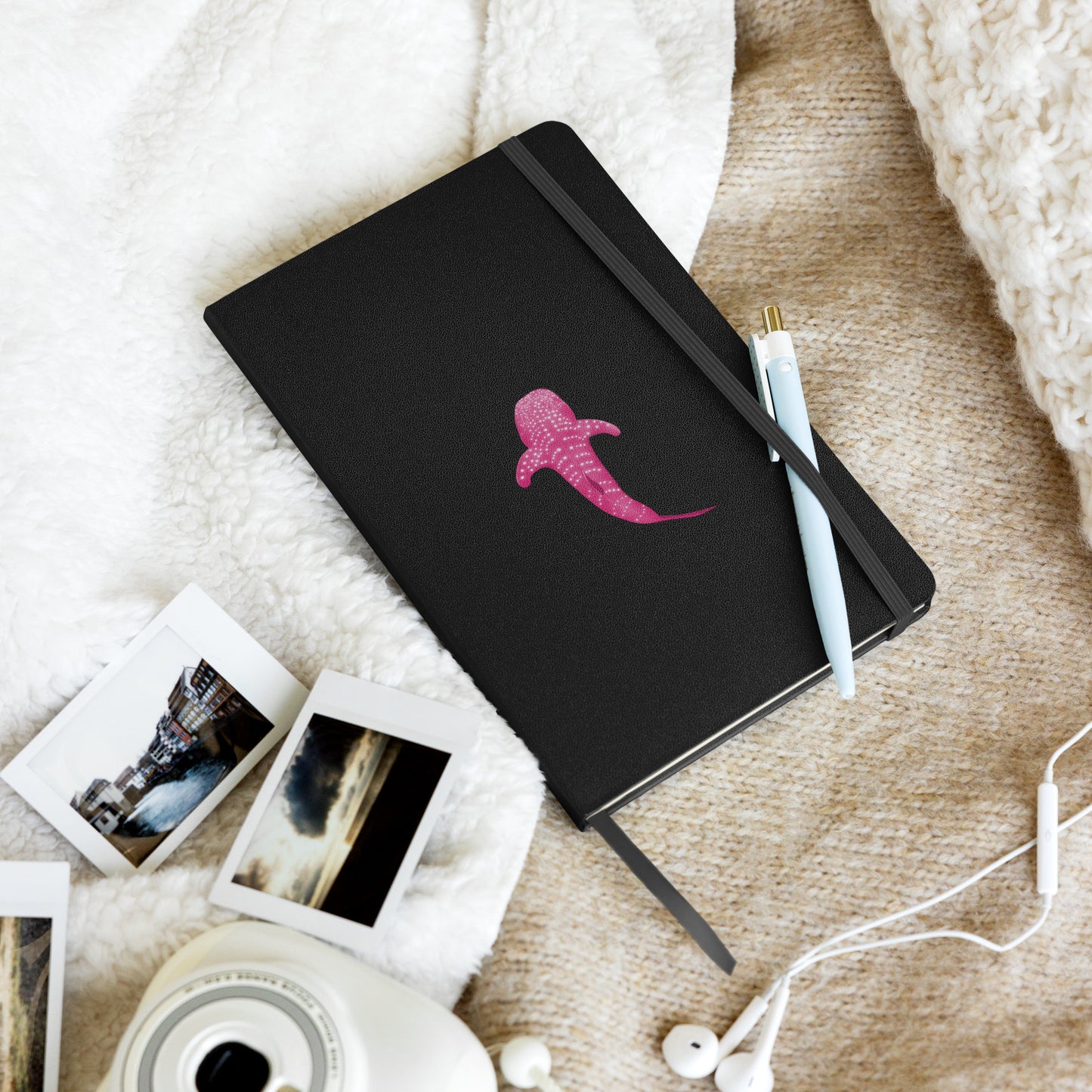 Pink Whale Shark Art Hardcover Notebook - Perfect for Journaling, Creative Writing, Vision Boards, Artwork, & Ideas - Unique Gift