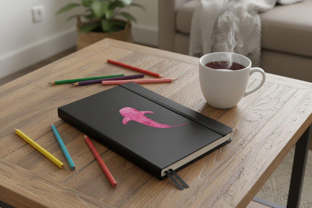 Pink Whale Shark Hardcover Notebook: Ocean Journal for Writing & Art