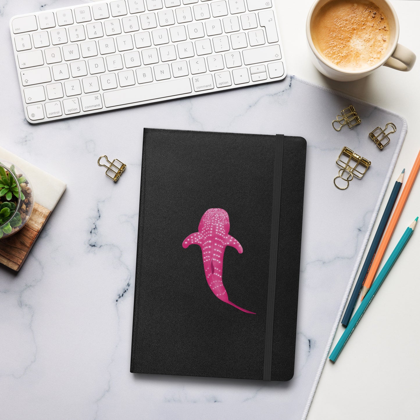 Pink Whale Shark Hardcover Notebook: Ocean Journal for Writing & Art