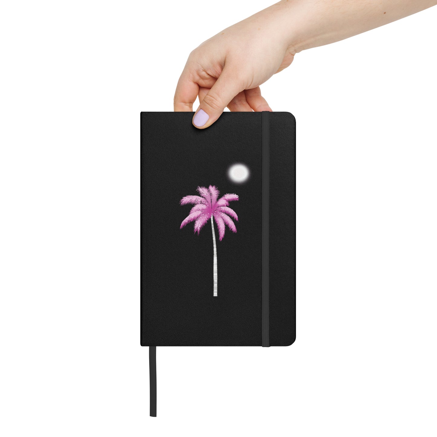 Pink Palm Tree Hardcover Notebook – Shimmery Tropical Travel Journal