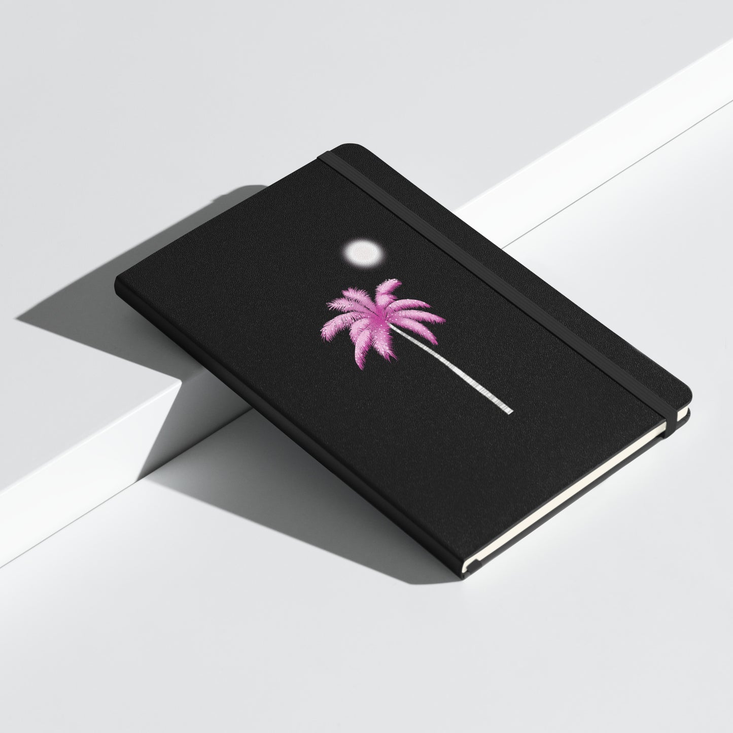Pink Palm Tree Hardcover Notebook – Shimmery Tropical Travel Journal