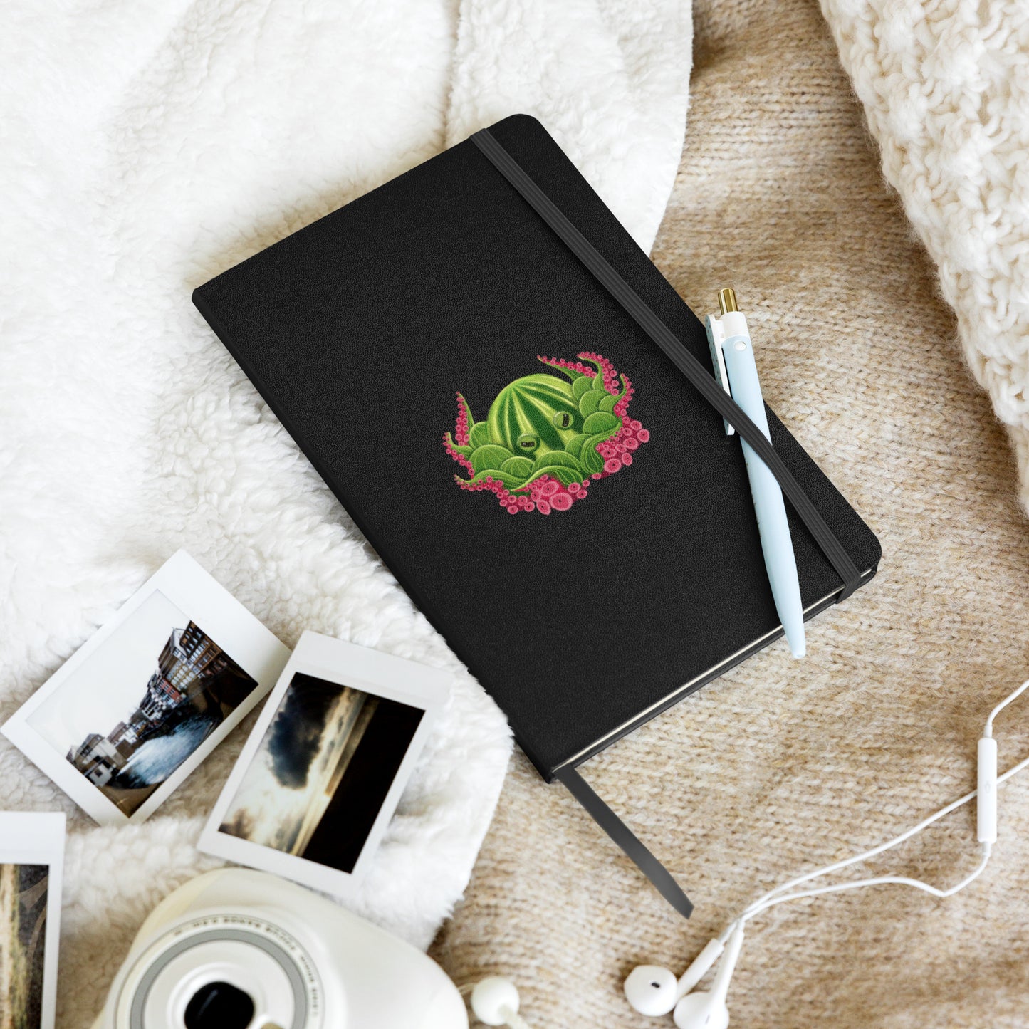 Octopus Hardcover Journal | Whimsical Ocean Art, Lined Cream Paper & Ribbon Marker