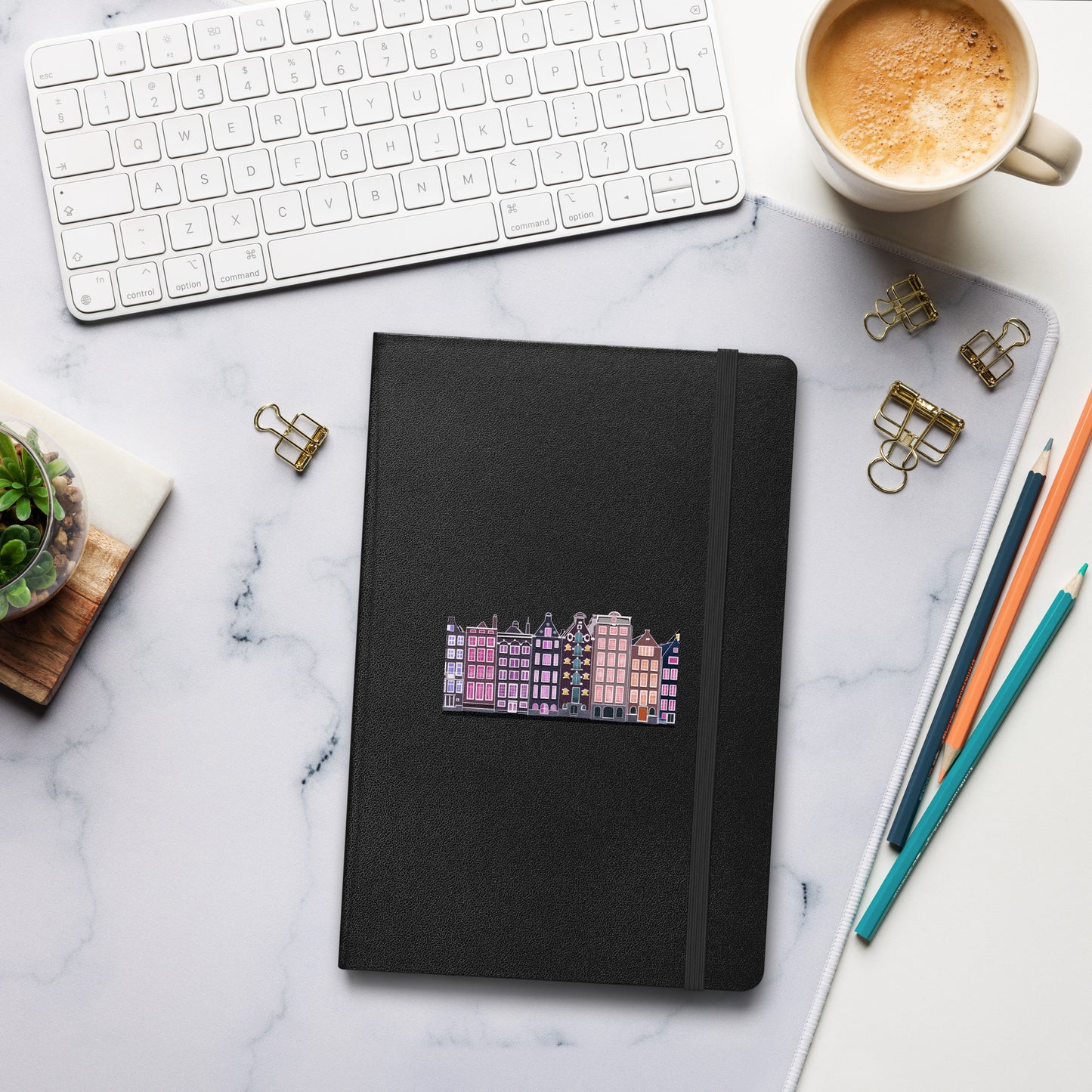Amsterdam Illustration Hardcover Journal | Lined Cream Paper, Elastic Closure & Ribbon Marker