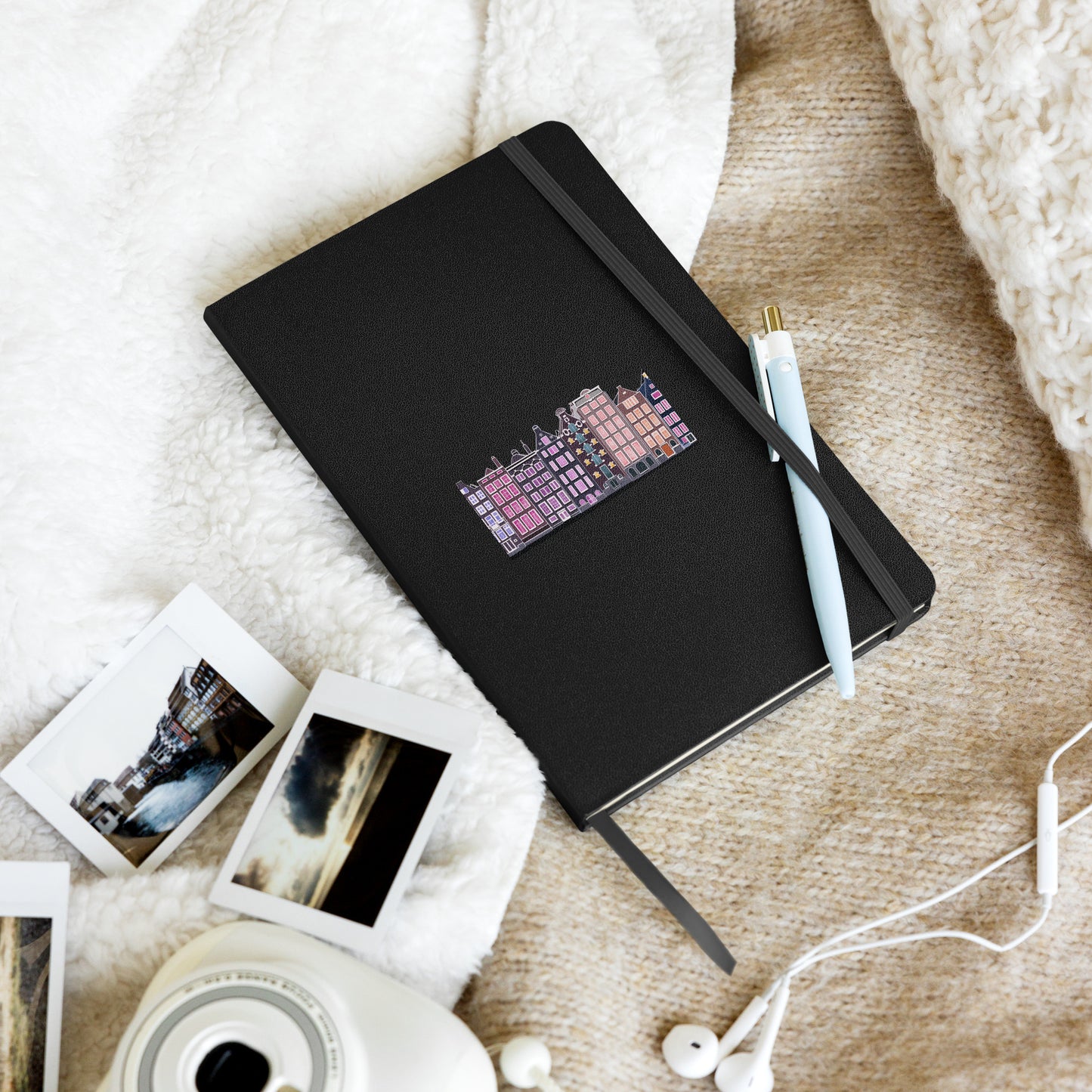 Amsterdam Illustration Hardcover Journal | Lined Cream Paper, Elastic Closure & Ribbon Marker