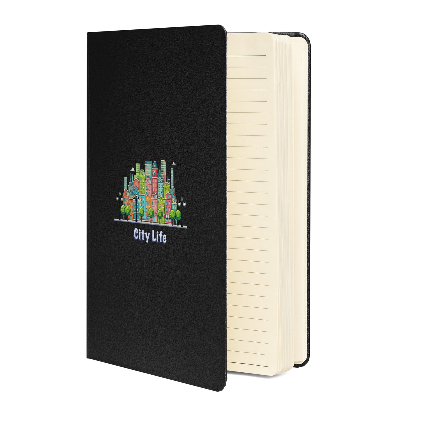 Cityscape Hardcover Journal | Urban Art Cover, Lined Cream Paper & Ribbon Marker