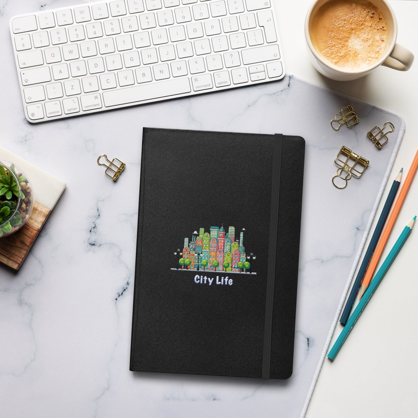 Cityscape Hardcover Journal | Urban Art Cover, Lined Cream Paper & Ribbon Marker