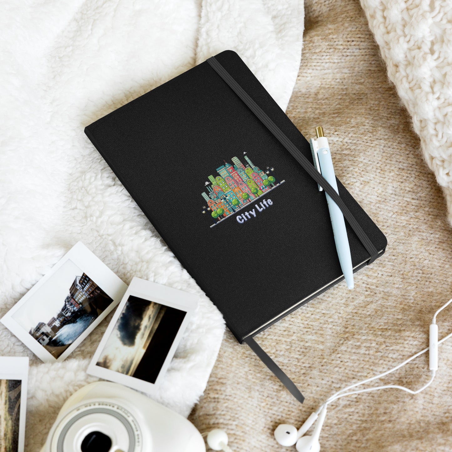 Cityscape Hardcover Journal | Urban Art Cover, Lined Cream Paper & Ribbon Marker