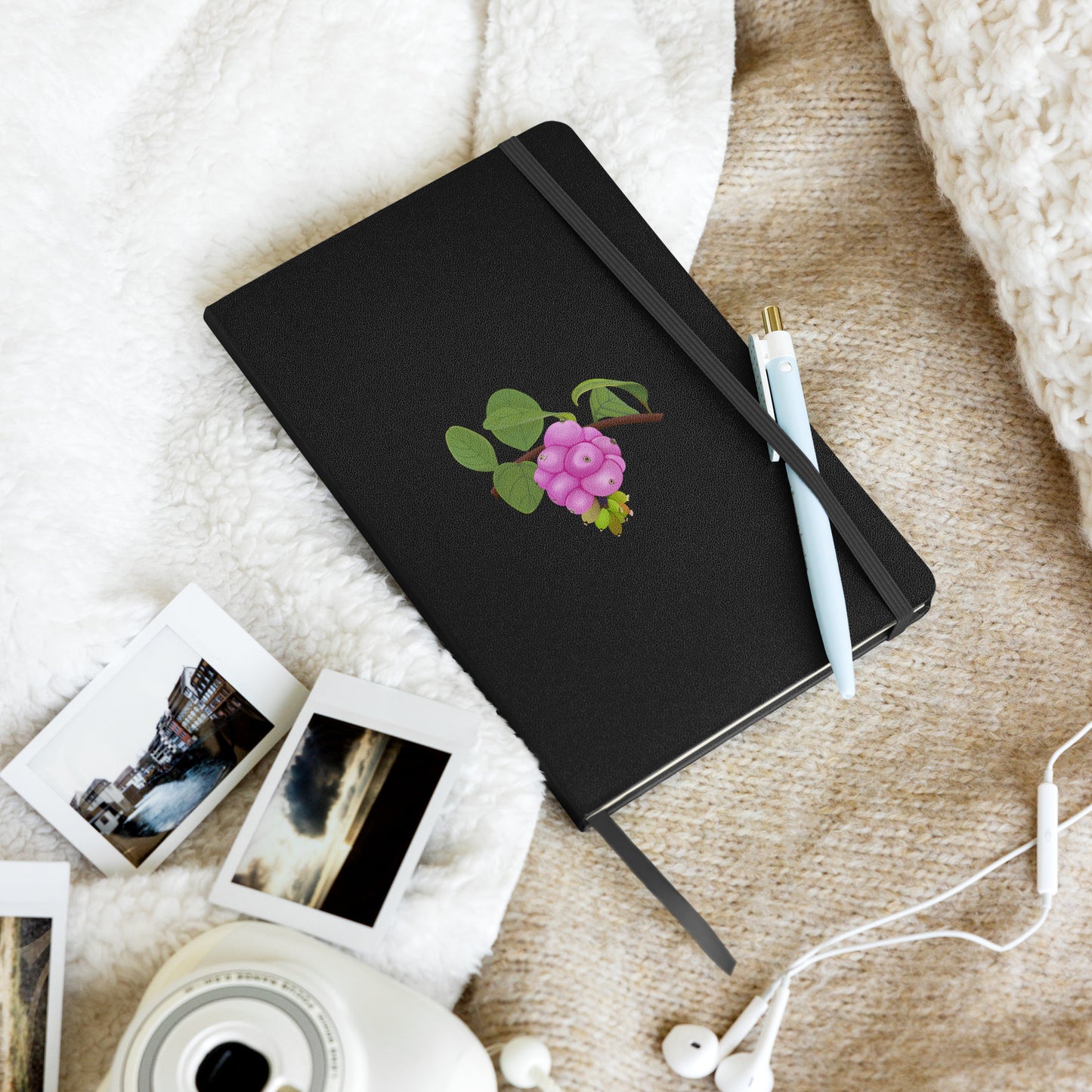 Pink Snowberries Hardcover Notebook – Botanical Art Journal & Sketchbook
