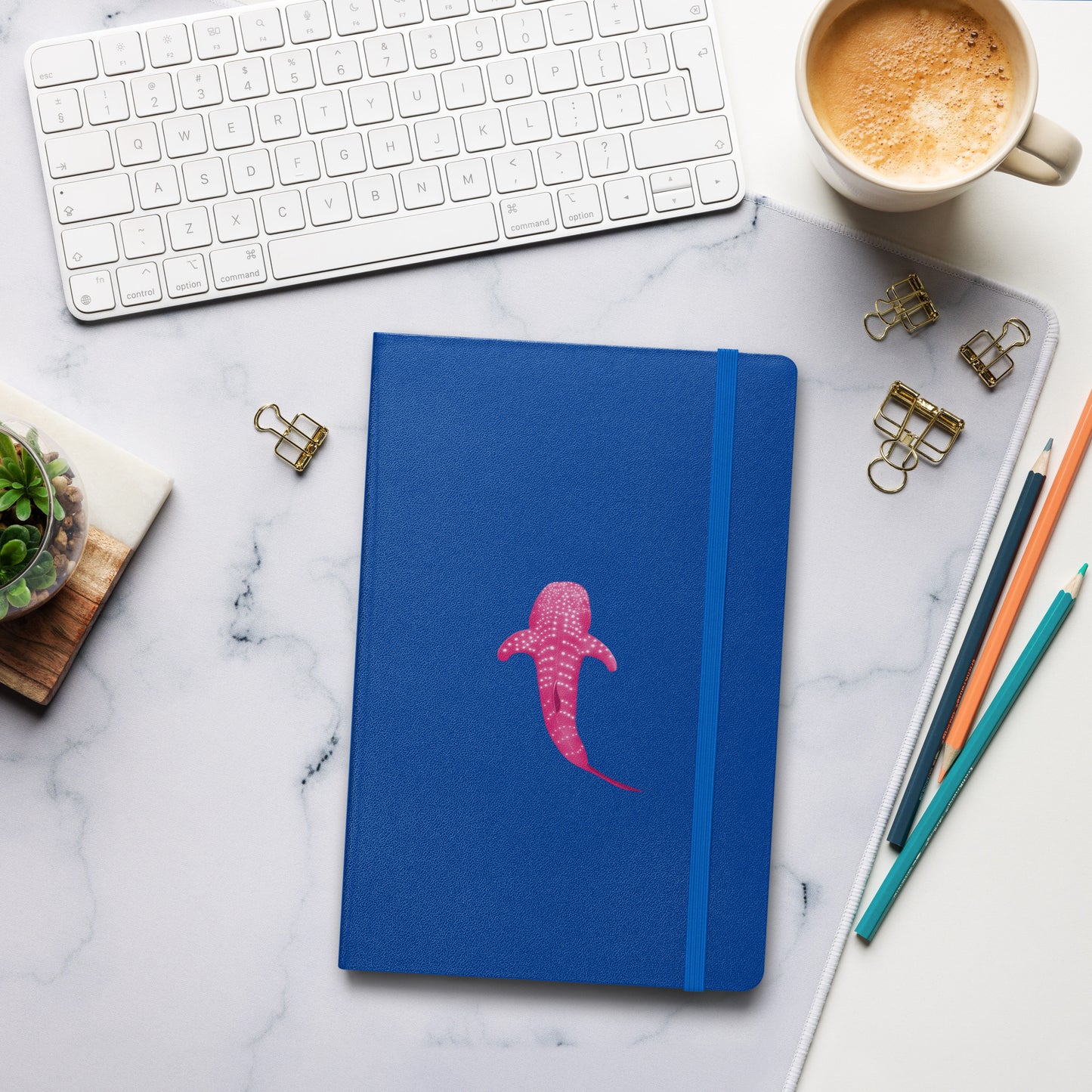 Pink Whale Shark Art Hardcover Notebook - Perfect for Journaling, Creative Writing, Vision Boards, Artwork, & Ideas - Unique Gift
