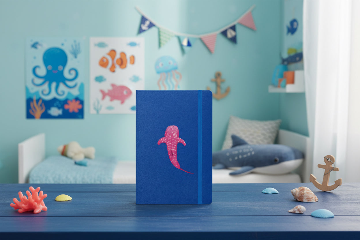 Pink Whale Shark Hardcover Notebook: Ocean Journal for Writing & Art