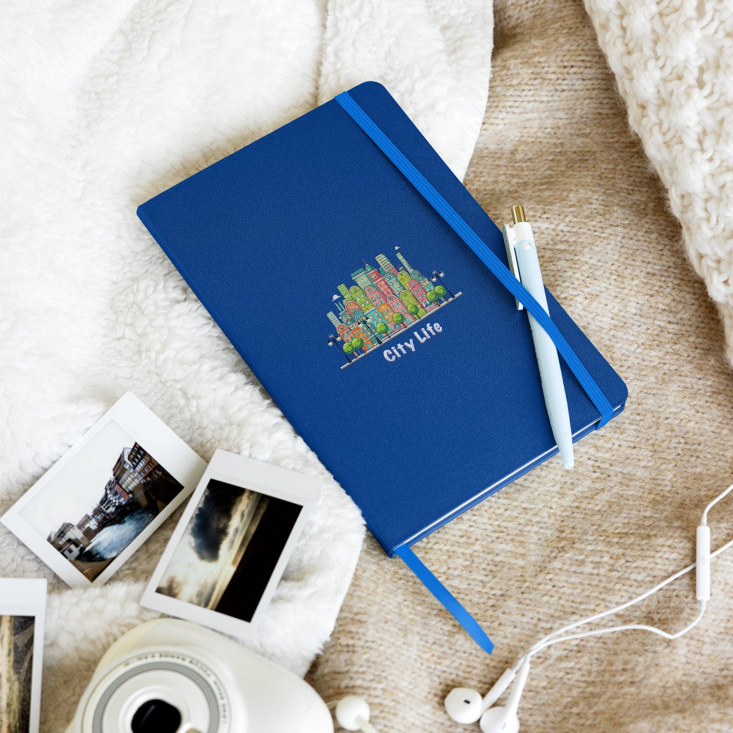 Cityscape Hardcover Journal | Urban Art Cover, Lined Cream Paper & Ribbon Marker