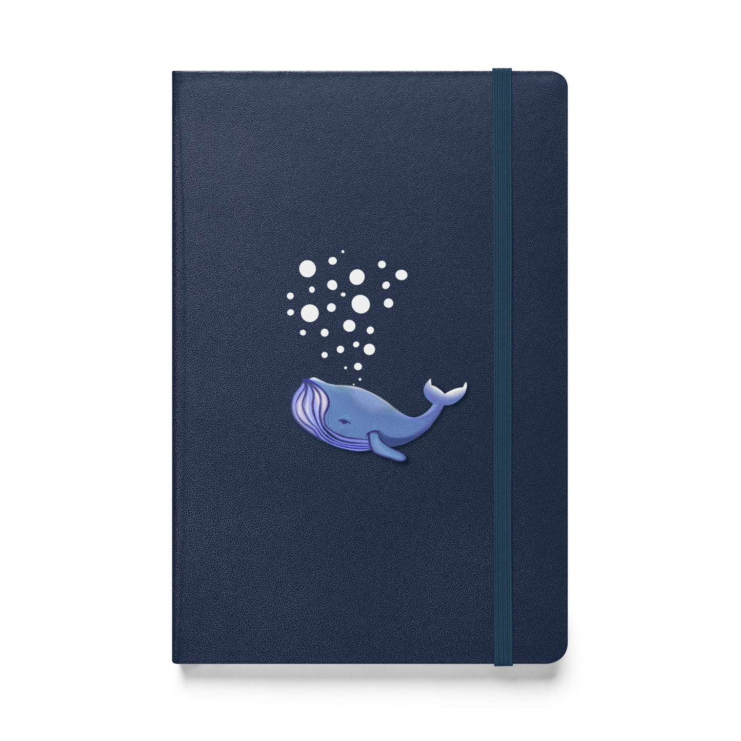 Blue Whale Hardcover Notebook - Hand-Painted Bubble Art for Journaling