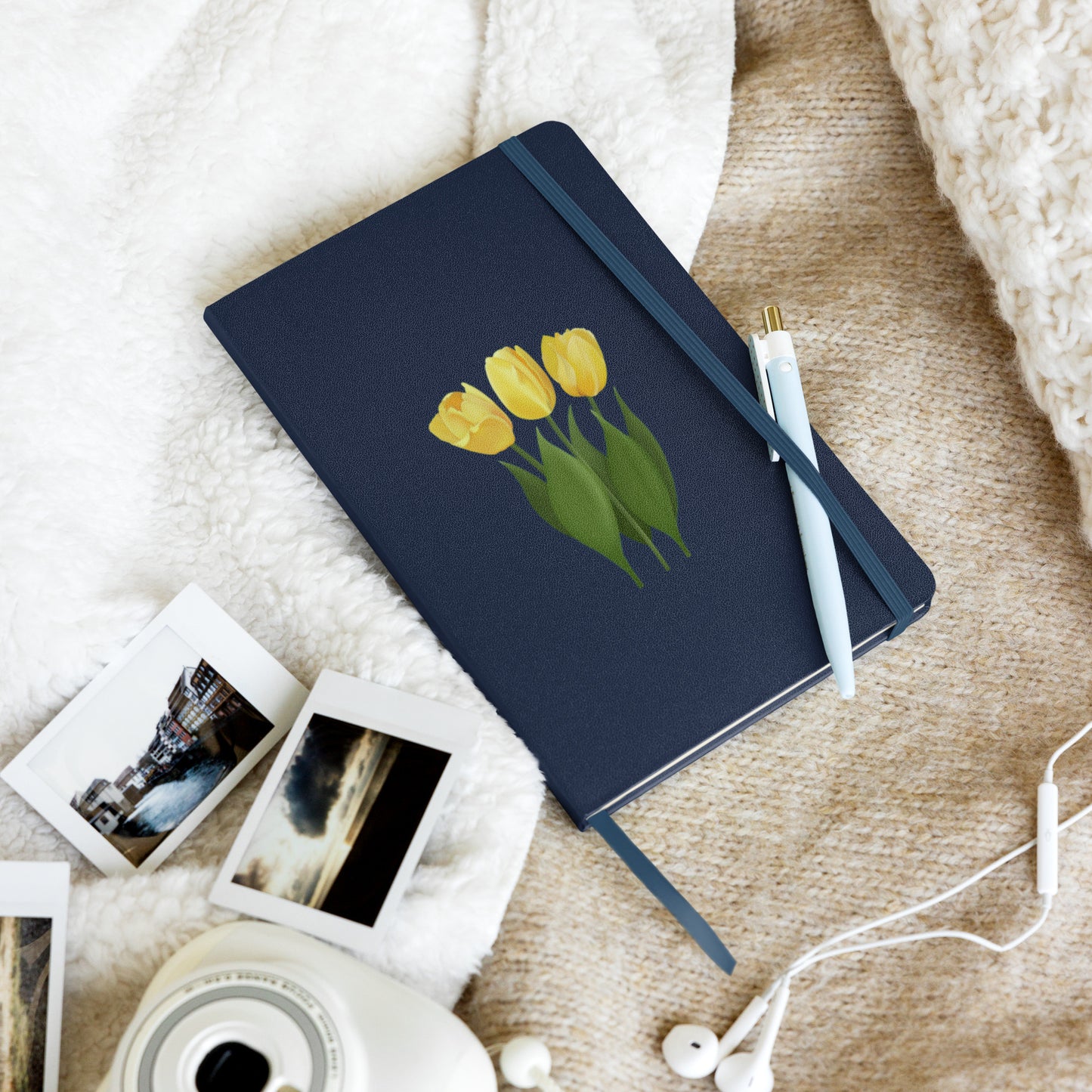 Yellow Tulips Hardcover Notebook – Floral Journal with Cream Lined Pages