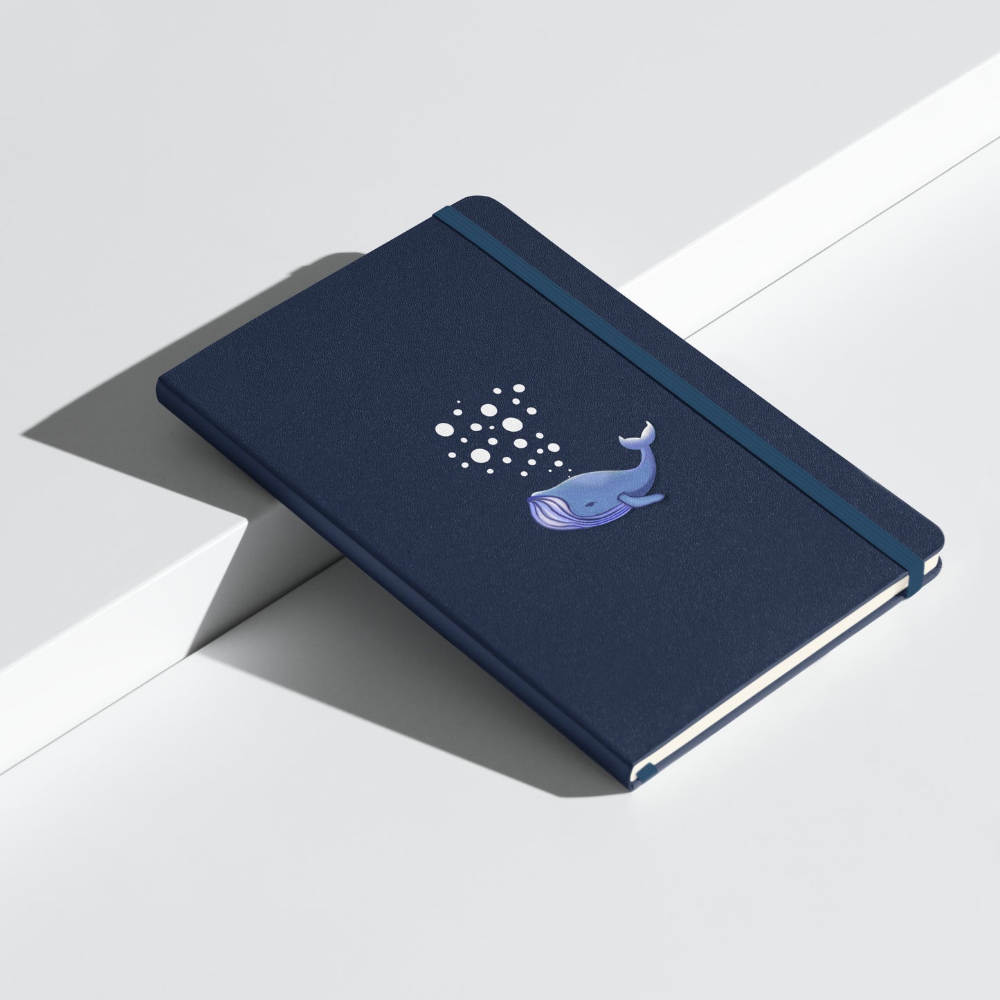 Blue Whale Hardcover Journal | Ocean Wildlife Art, Lined Cream Paper & Ribbon Marker