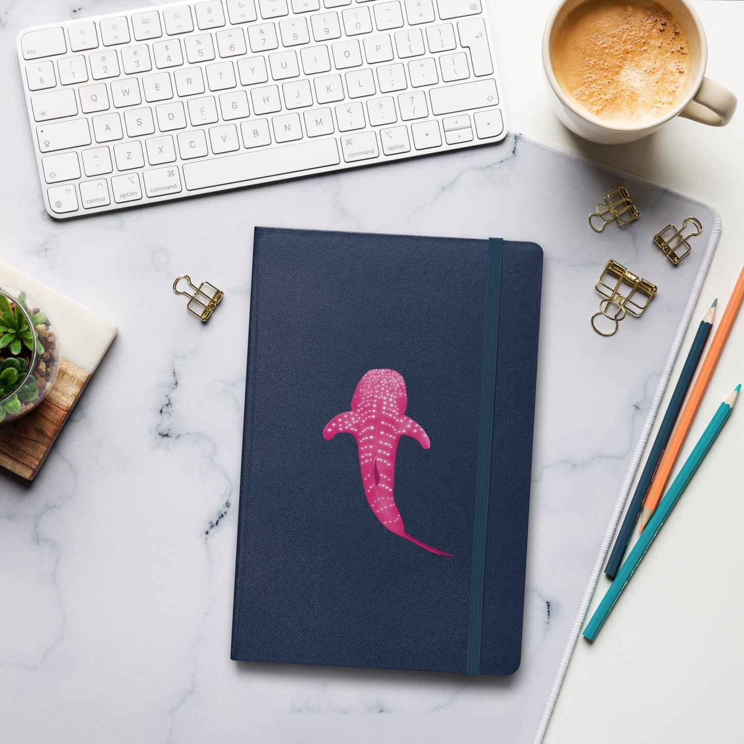 Pink Whale Shark Hardcover Notebook: Ocean Journal for Writing & Art