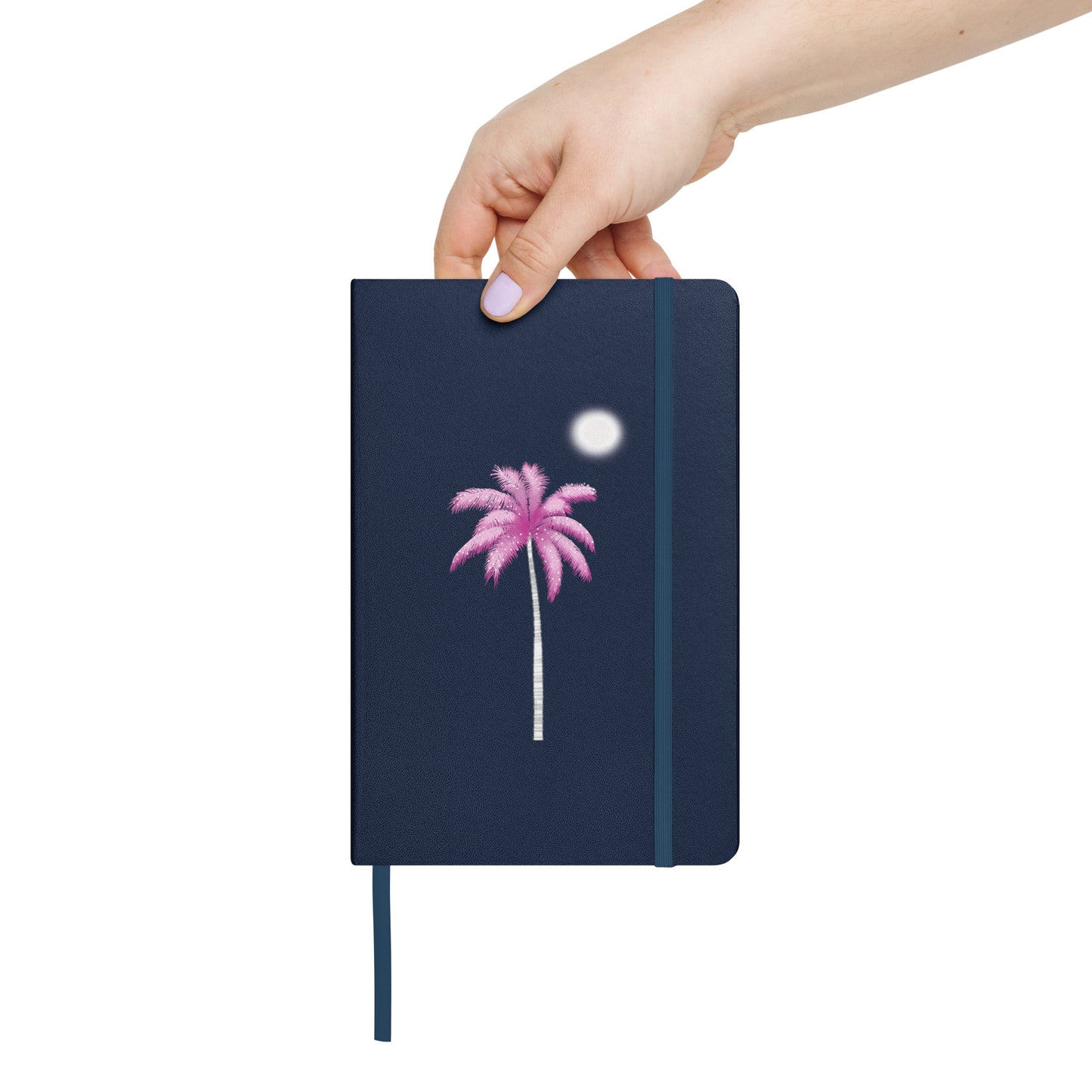 Pink Palm Tree Hardcover Notebook – Shimmery Tropical Travel Journal