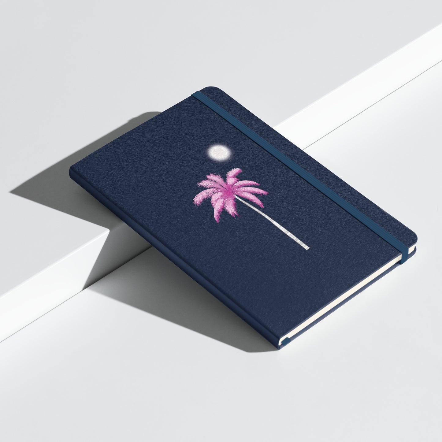 Pink Palm Tree Hardcover Notebook – Shimmery Tropical Travel Journal