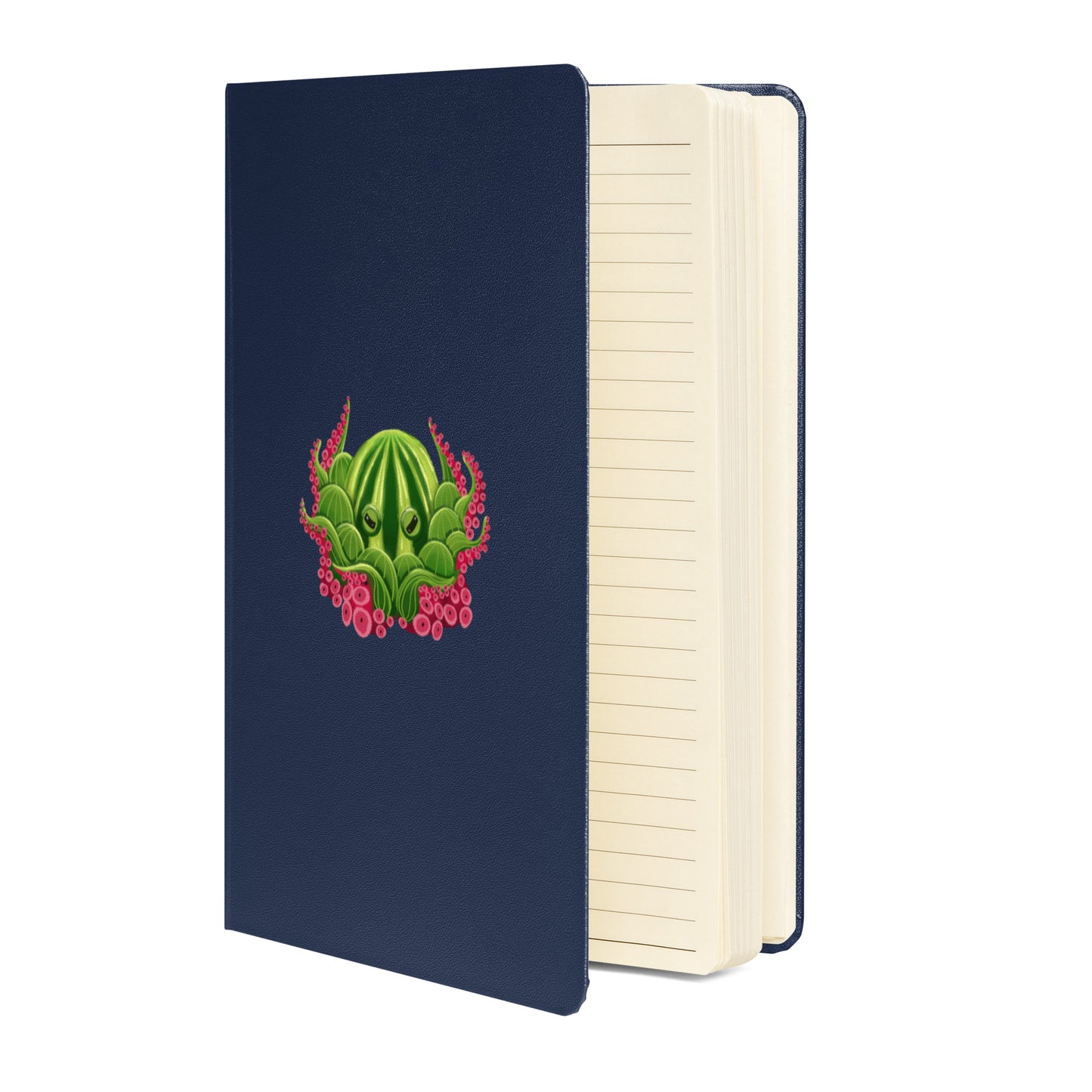 Octopus Hardcover Journal | Whimsical Ocean Art, Lined Cream Paper & Ribbon Marker