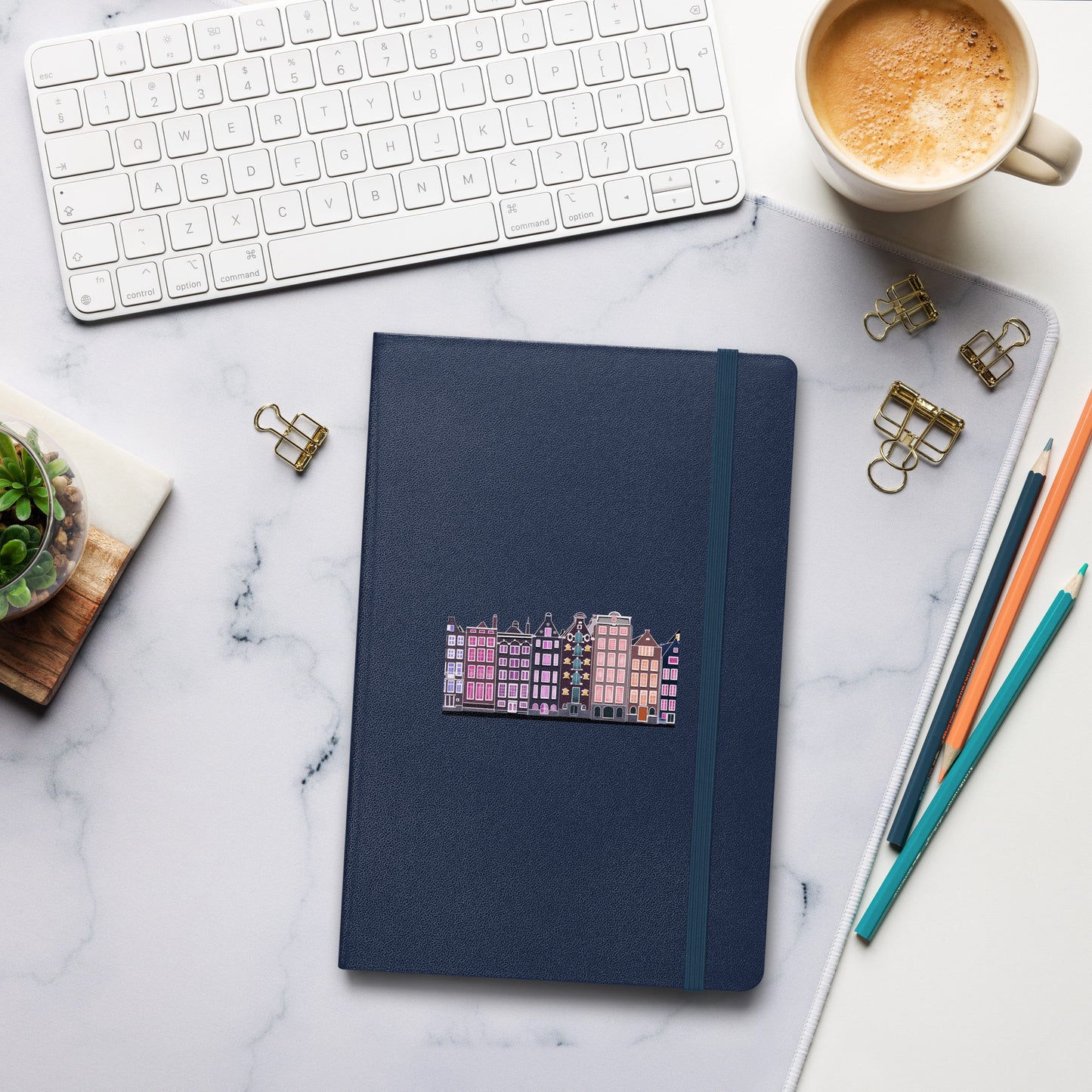 Amsterdam Illustration Hardcover Journal | Lined Cream Paper, Elastic Closure & Ribbon Marker