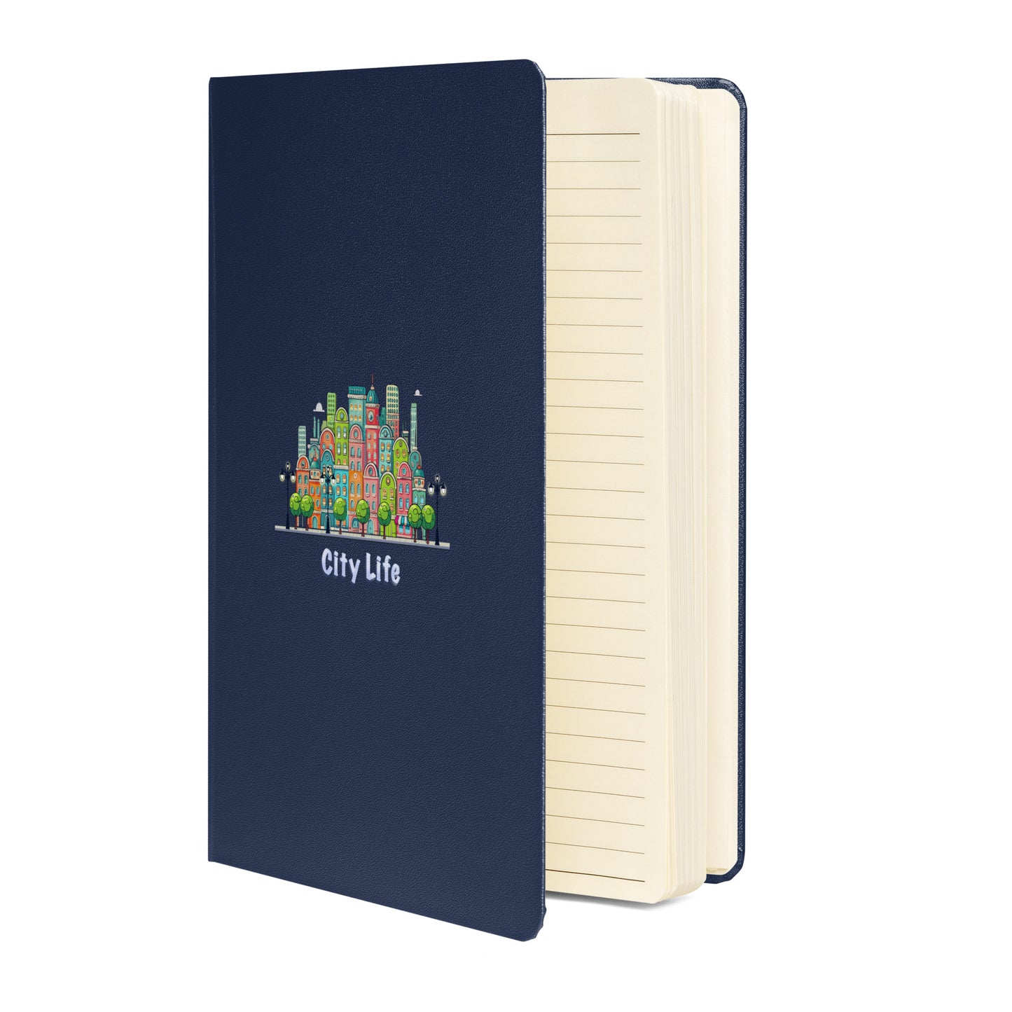 Cityscape Hardcover Journal | Urban Art Cover, Lined Cream Paper & Ribbon Marker