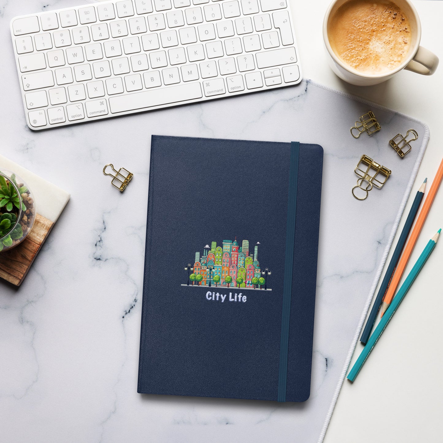 Cityscape Hardcover Journal | Urban Art Cover, Lined Cream Paper & Ribbon Marker