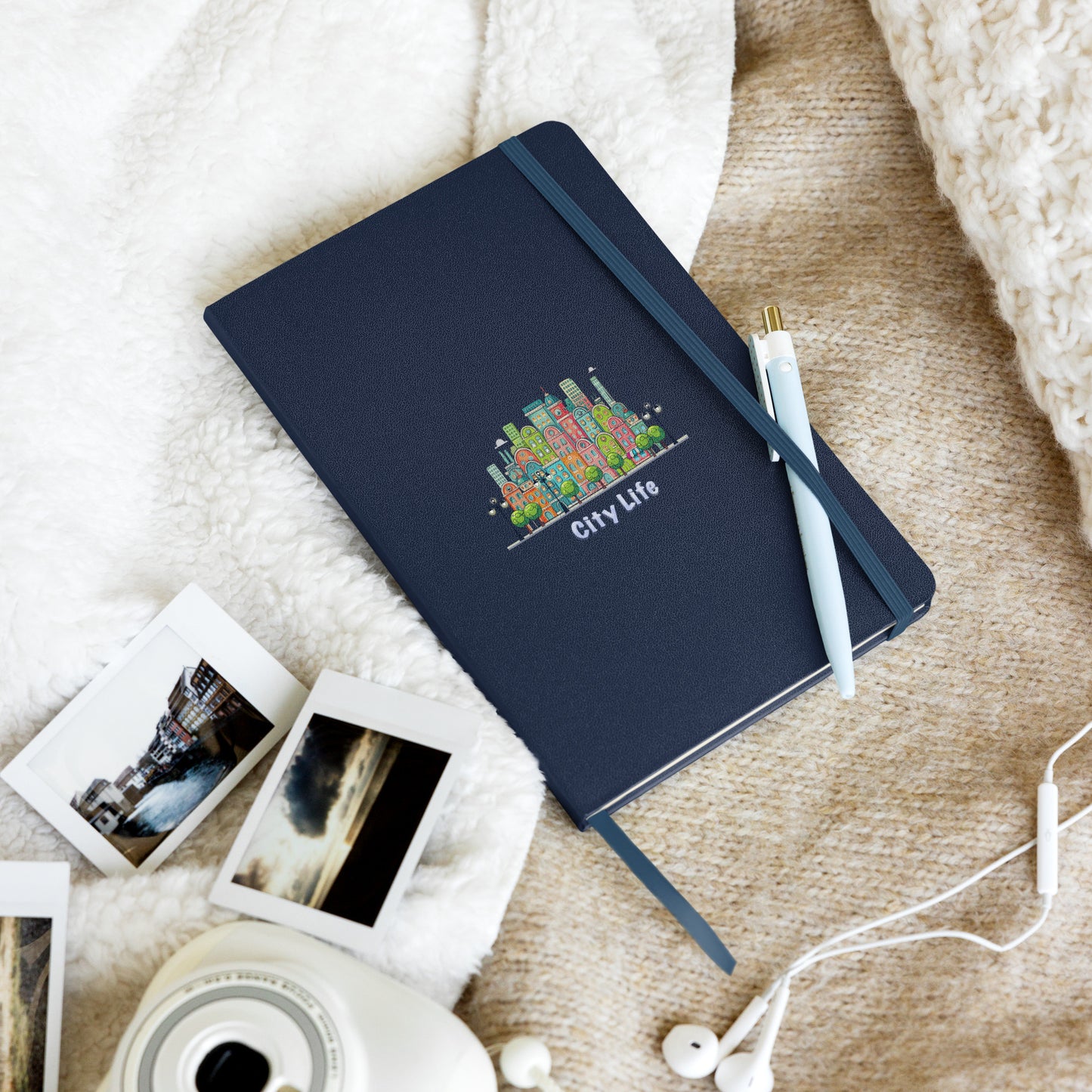 Cityscape Hardcover Journal | Urban Art Cover, Lined Cream Paper & Ribbon Marker