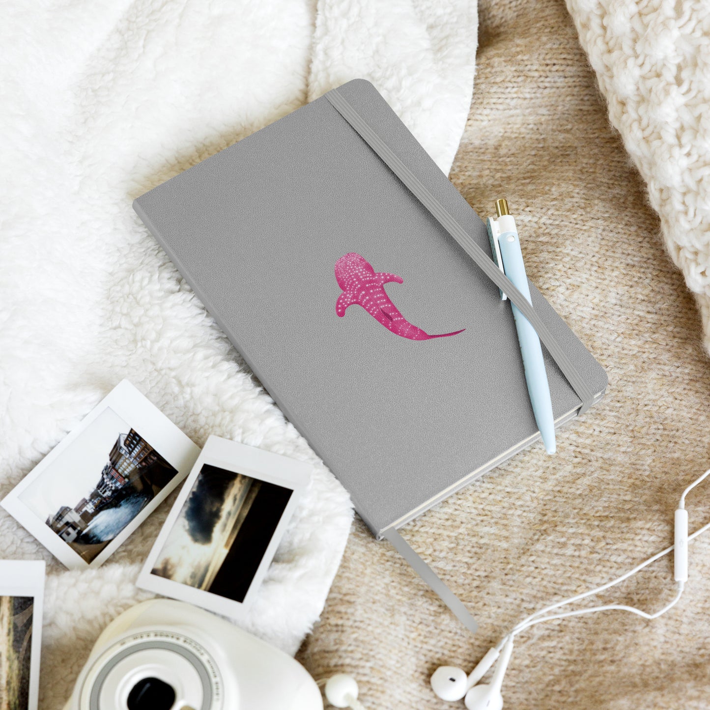 Pink Whale Shark Art Hardcover Notebook - Perfect for Journaling, Creative Writing, Vision Boards, Artwork, & Ideas - Unique Gift
