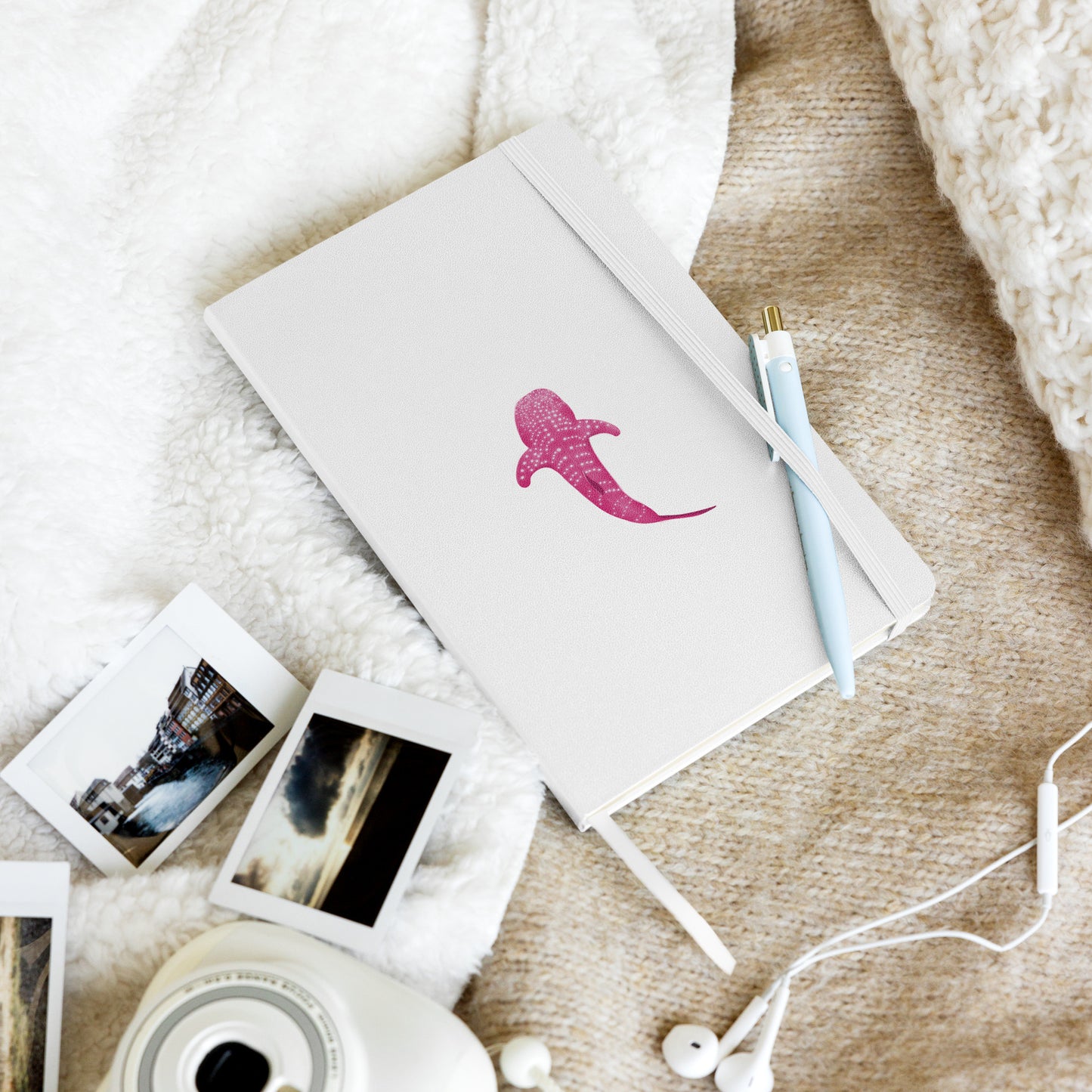 Pink Whale Shark Art Hardcover Notebook - Perfect for Journaling, Creative Writing, Vision Boards, Artwork, & Ideas - Unique Gift