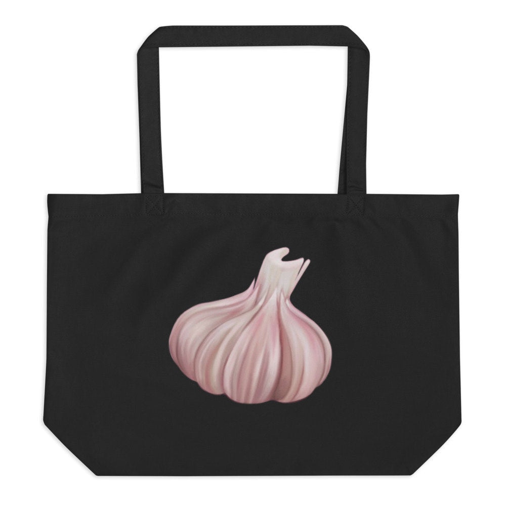 Garlic Bulb Organic Cotton Tote Bag: Eco-Friendly Groceries & Travel