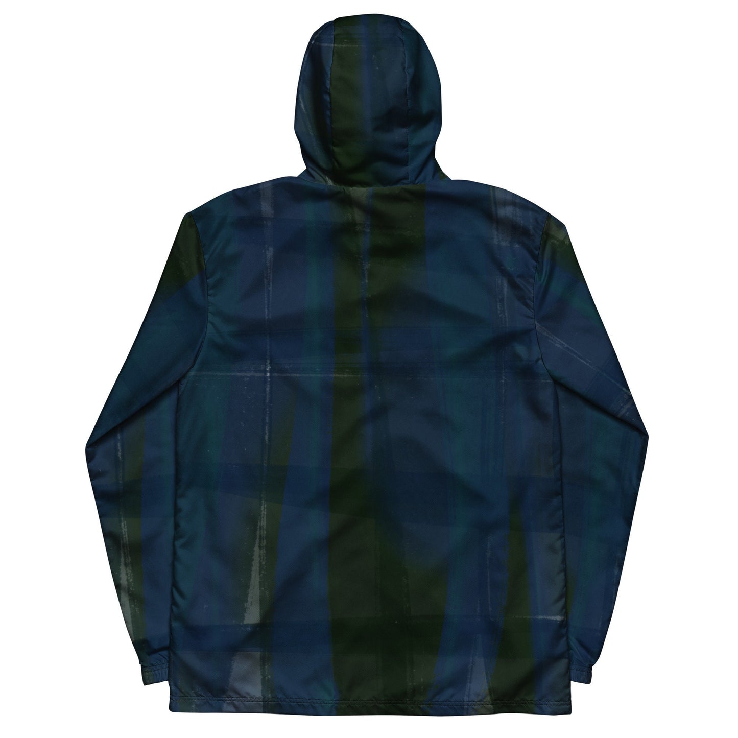 Indigo and Yellow Water-Resistant Windbreaker: Men's Lightweight Mesh-Lined Jacket