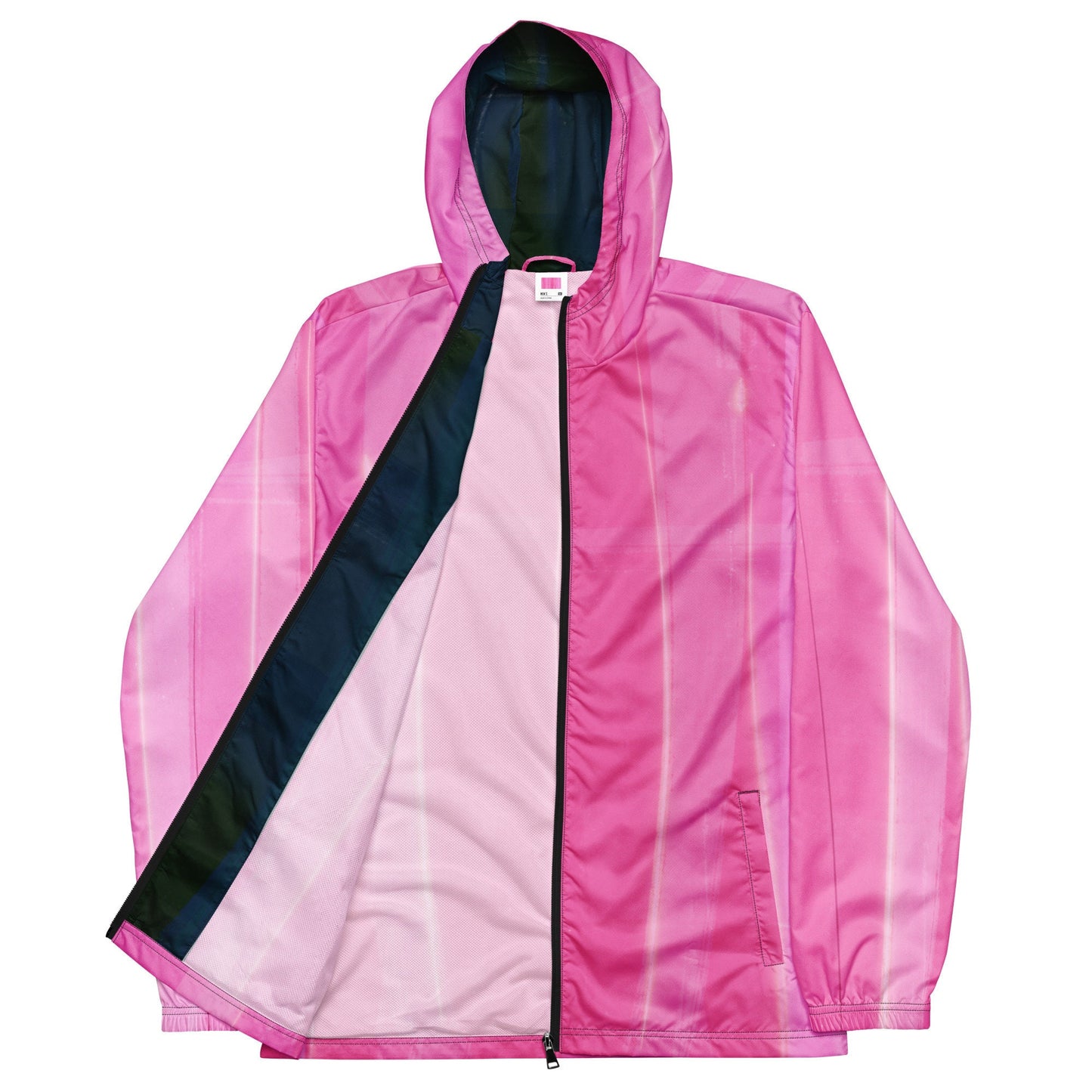 Pink Water-Resistant Windbreaker: Men's Lightweight Mesh-Lined Jacket