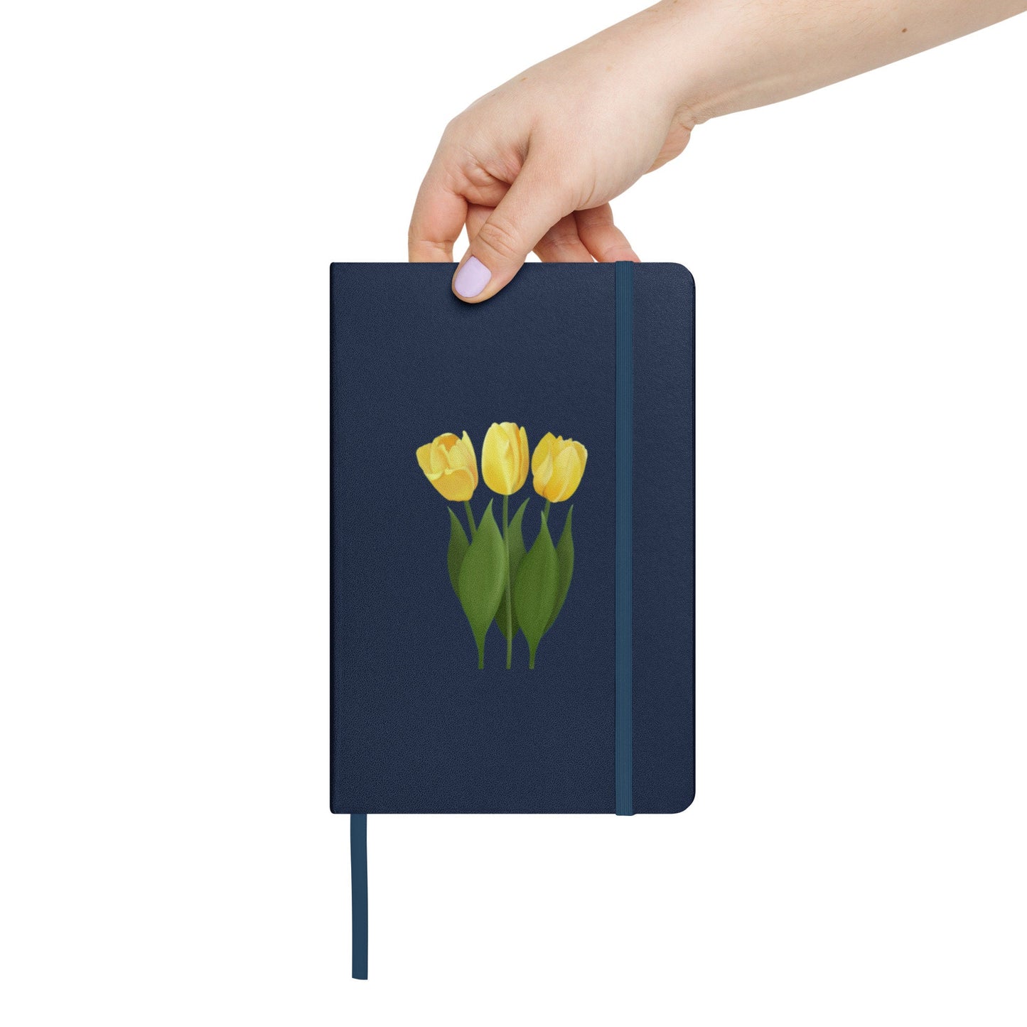 Yellow Tulips Notebook: Floral Hardcover Journal, Cream Lined Paper