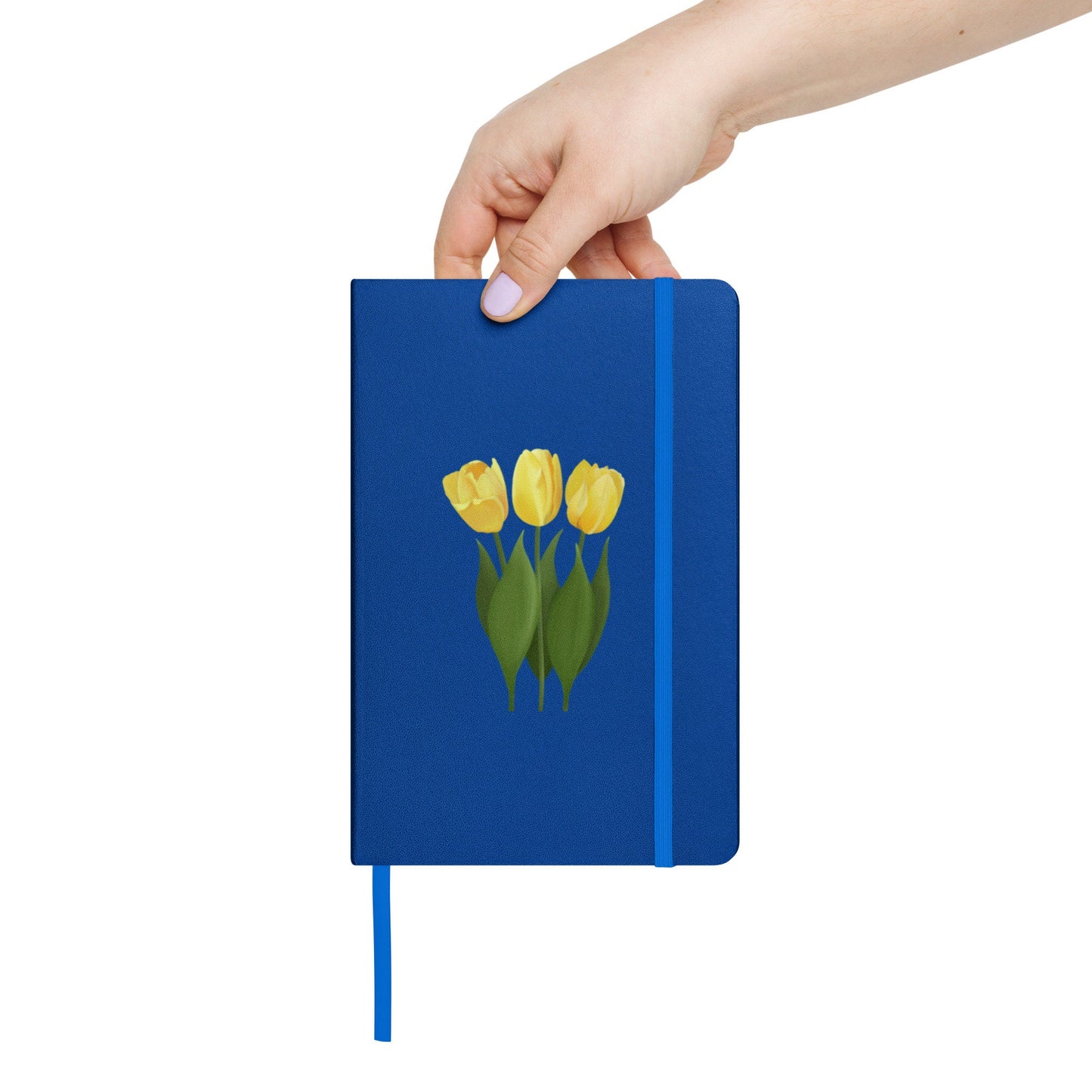 Yellow Tulips Notebook: Floral Hardcover Journal, Cream Lined Paper