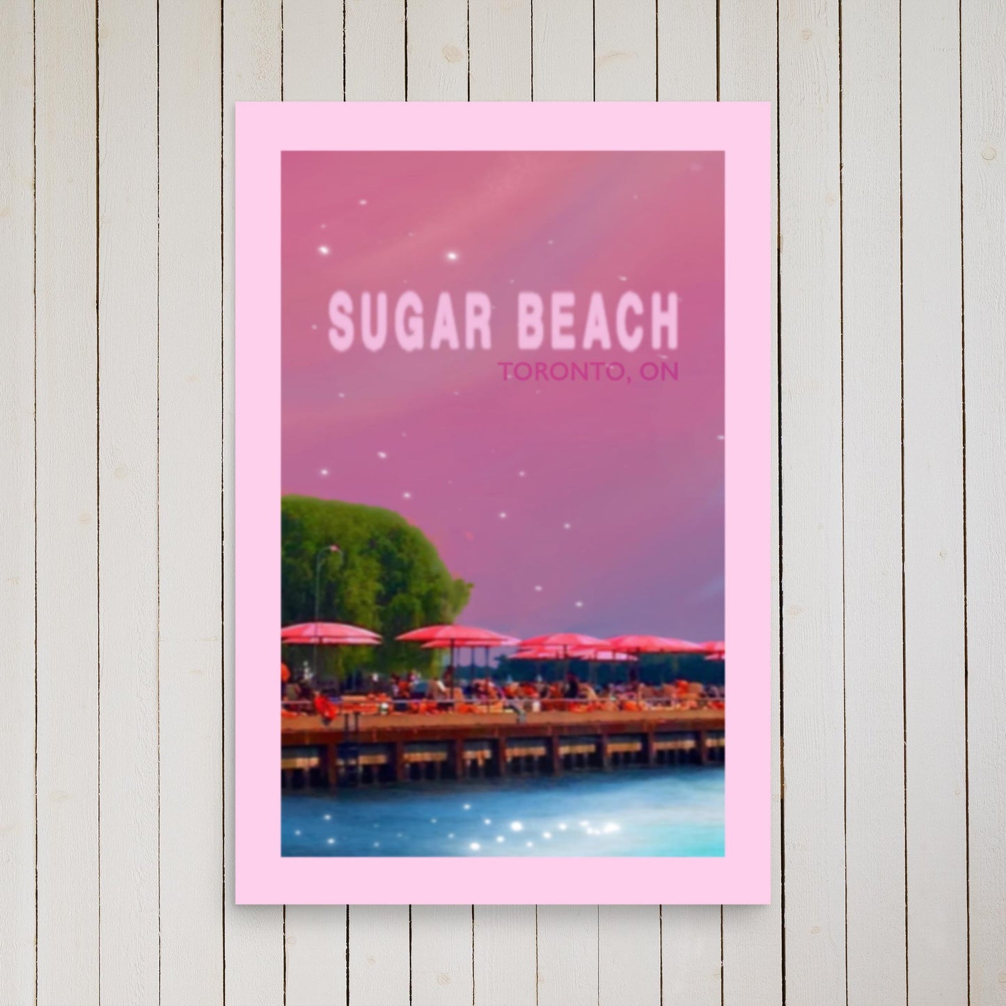 Sugar Beach Toronto Wall Art | Dreamy Pink Lakeside Print
