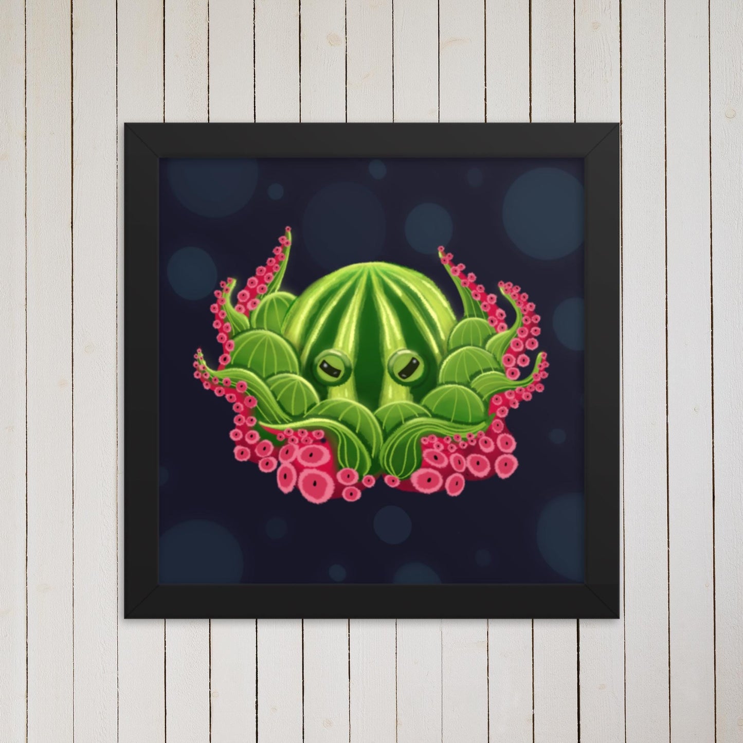Watermelon Octopus Wall Art – Whimsical Kids’ Ocean Print for Nursery, Bedroom & Bathroom