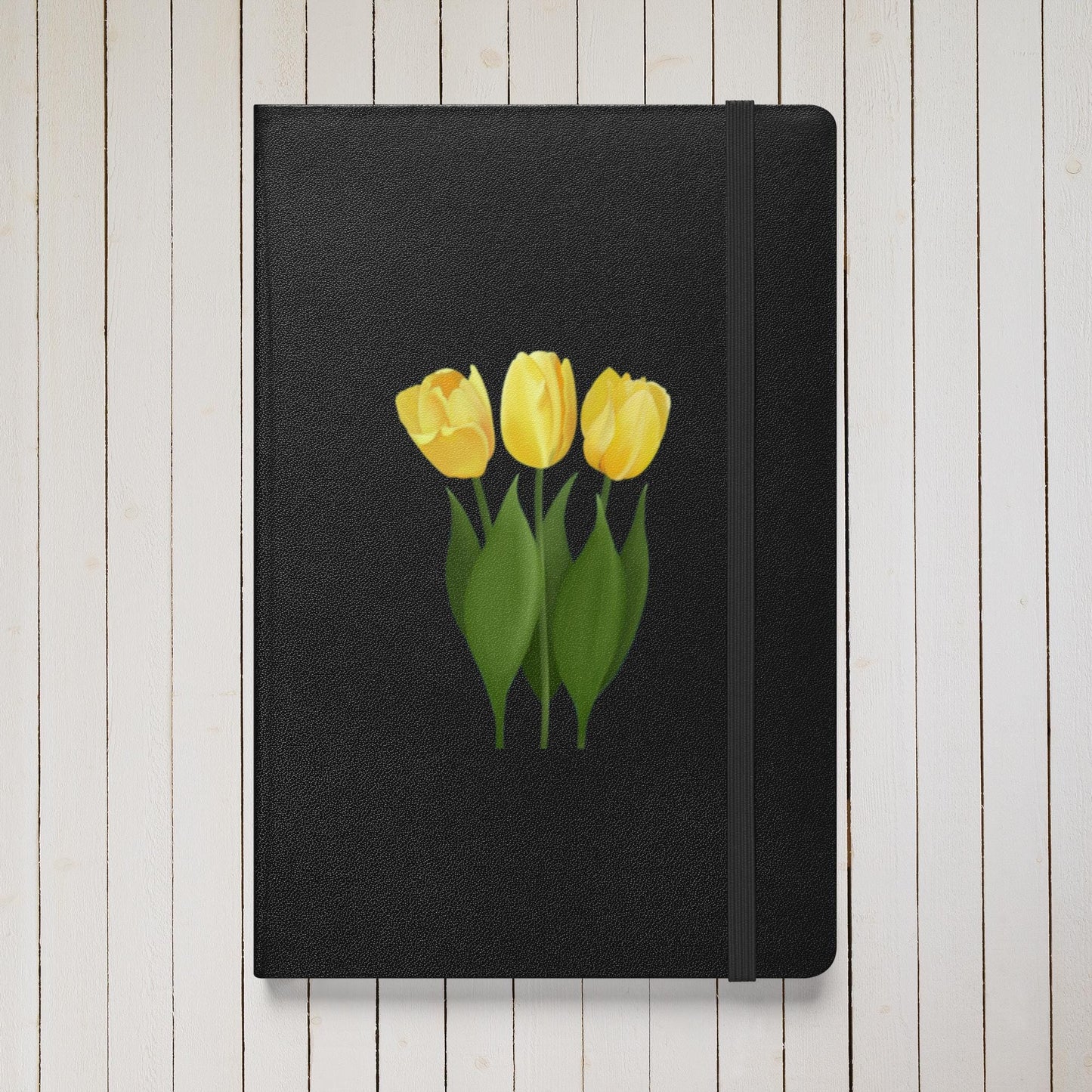 Yellow Tulips Notebook: Floral Hardcover Journal, Cream Lined Paper