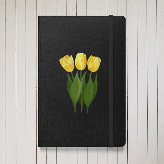 Yellow Tulips Notebook: Floral Hardcover Journal, Cream Lined Paper