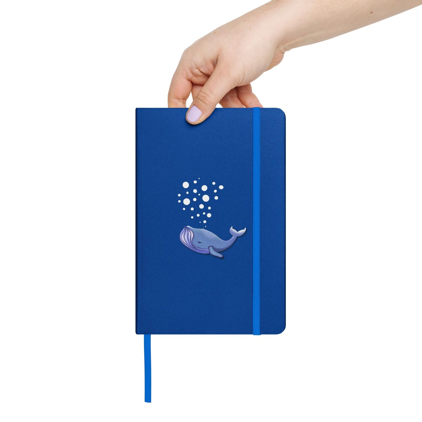 Blue Whale Hardcover Journal | Ocean Wildlife Art, Lined Cream Paper & Ribbon Marker